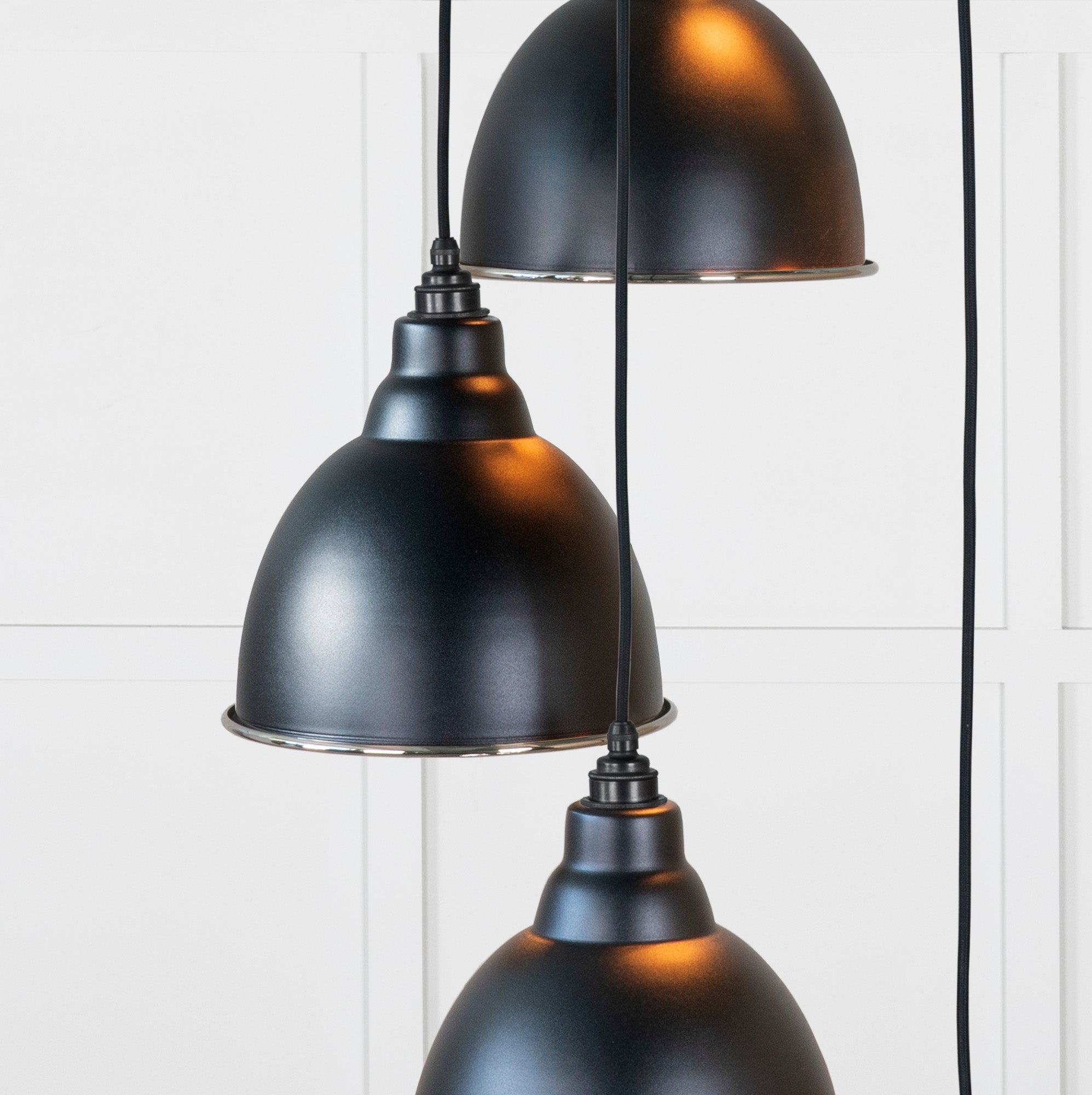 Hammered Nickel Brindley Cluster Pendant | Elan Black - From the Anvil - EB London