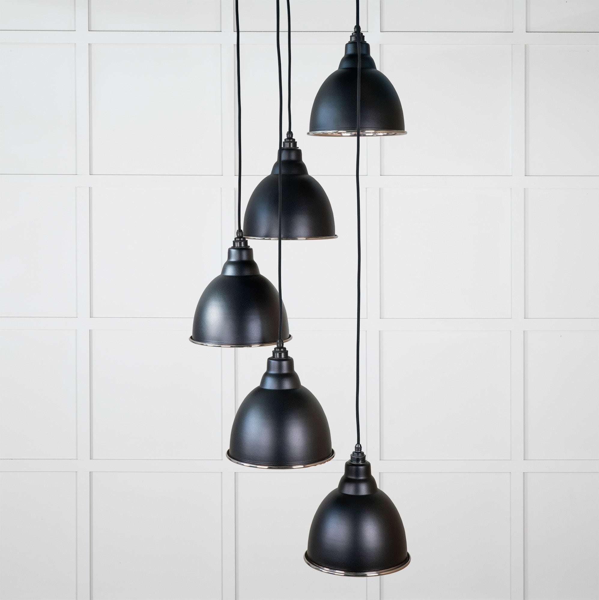 Hammered Nickel Brindley Cluster Pendant | Elan Black - From the Anvil - EB London