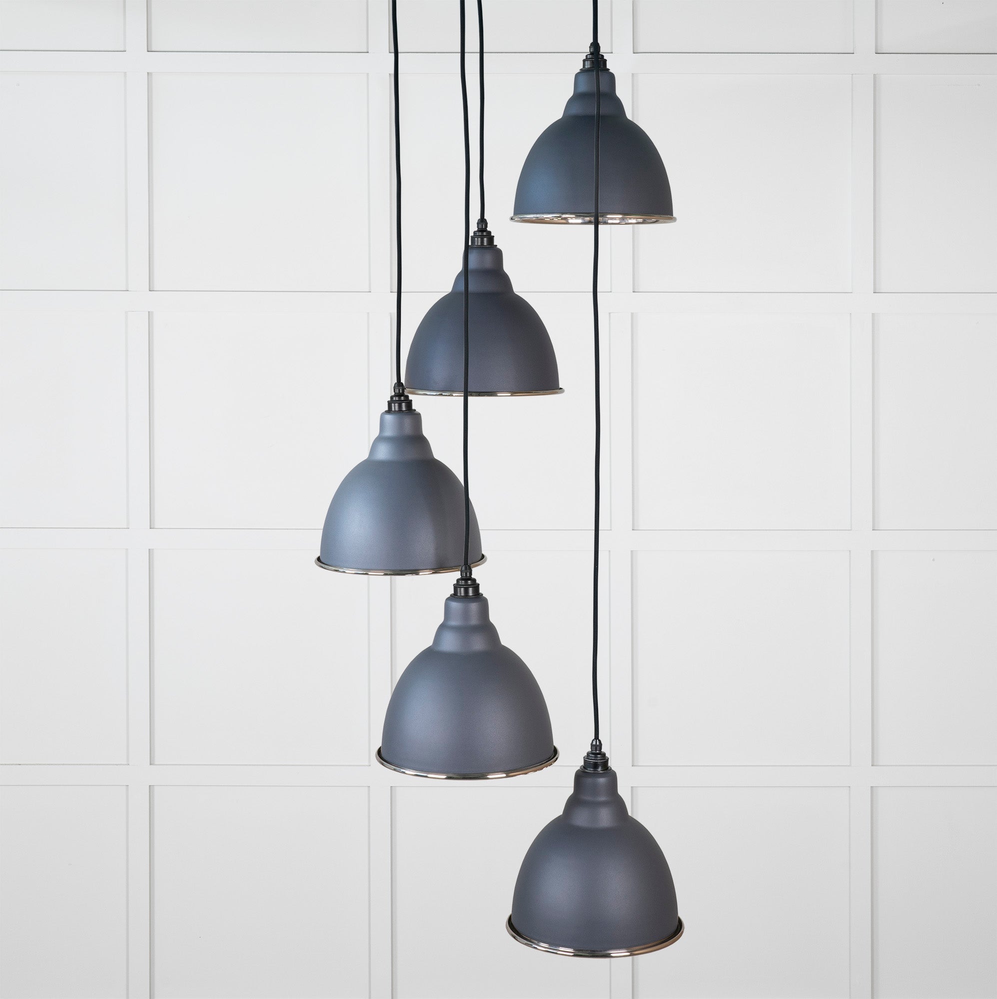 Hammered Nickel Brindley Cluster Pendant | Slate - From the Anvil - EB London