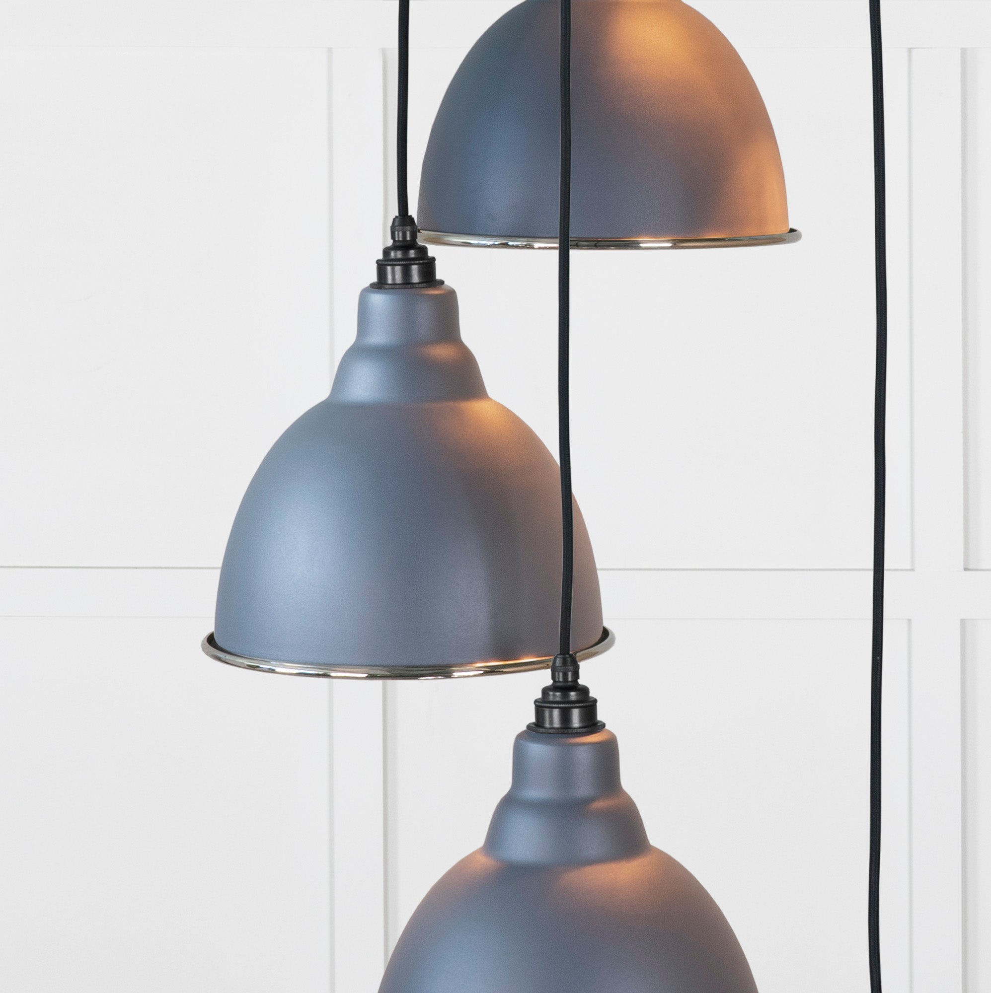 Hammered Nickel Brindley Cluster Pendant | Slate - From the Anvil - EB London