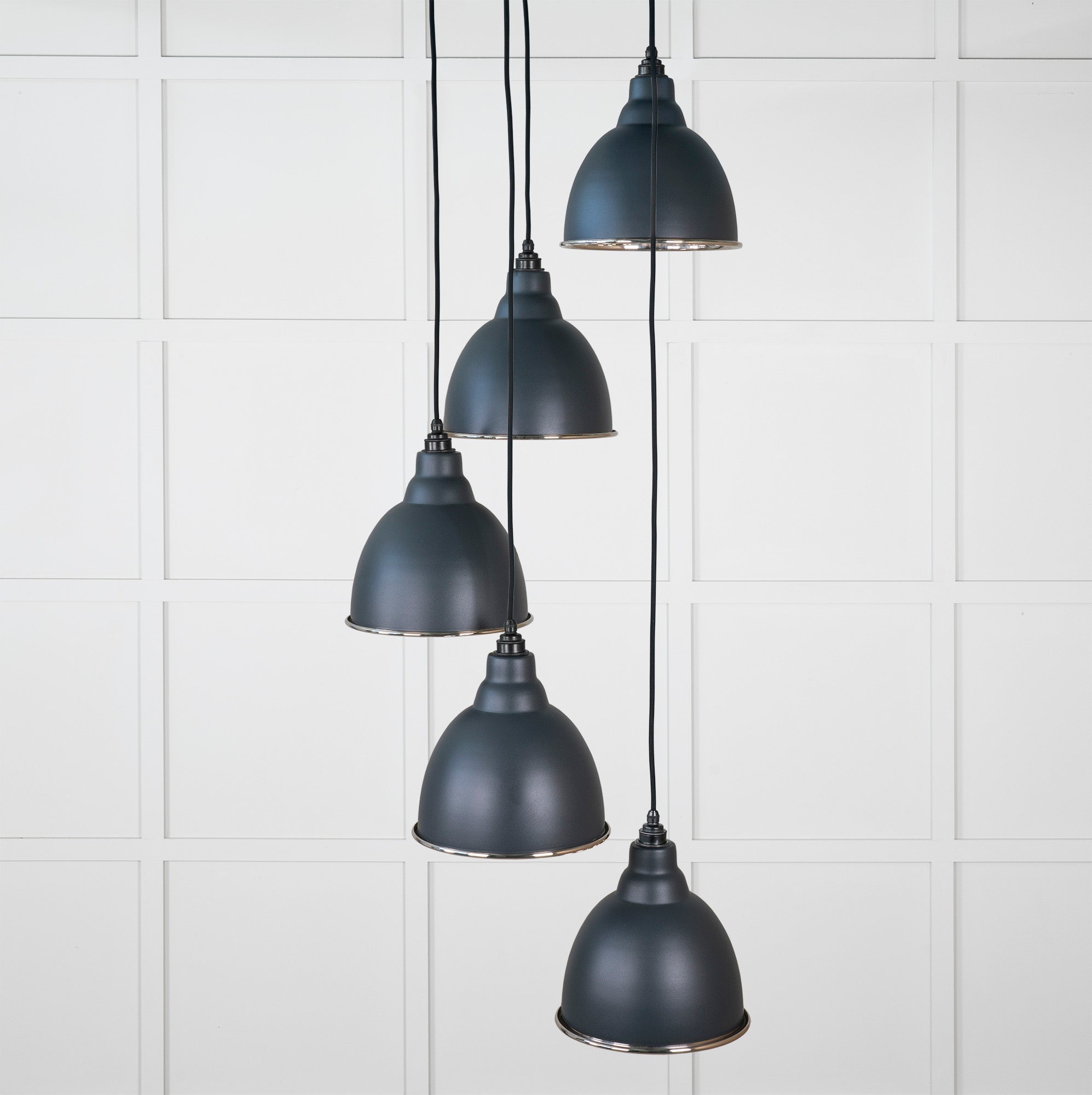 Hammered Nickel Brindley Cluster Pendant | Soot - From the Anvil - EB London