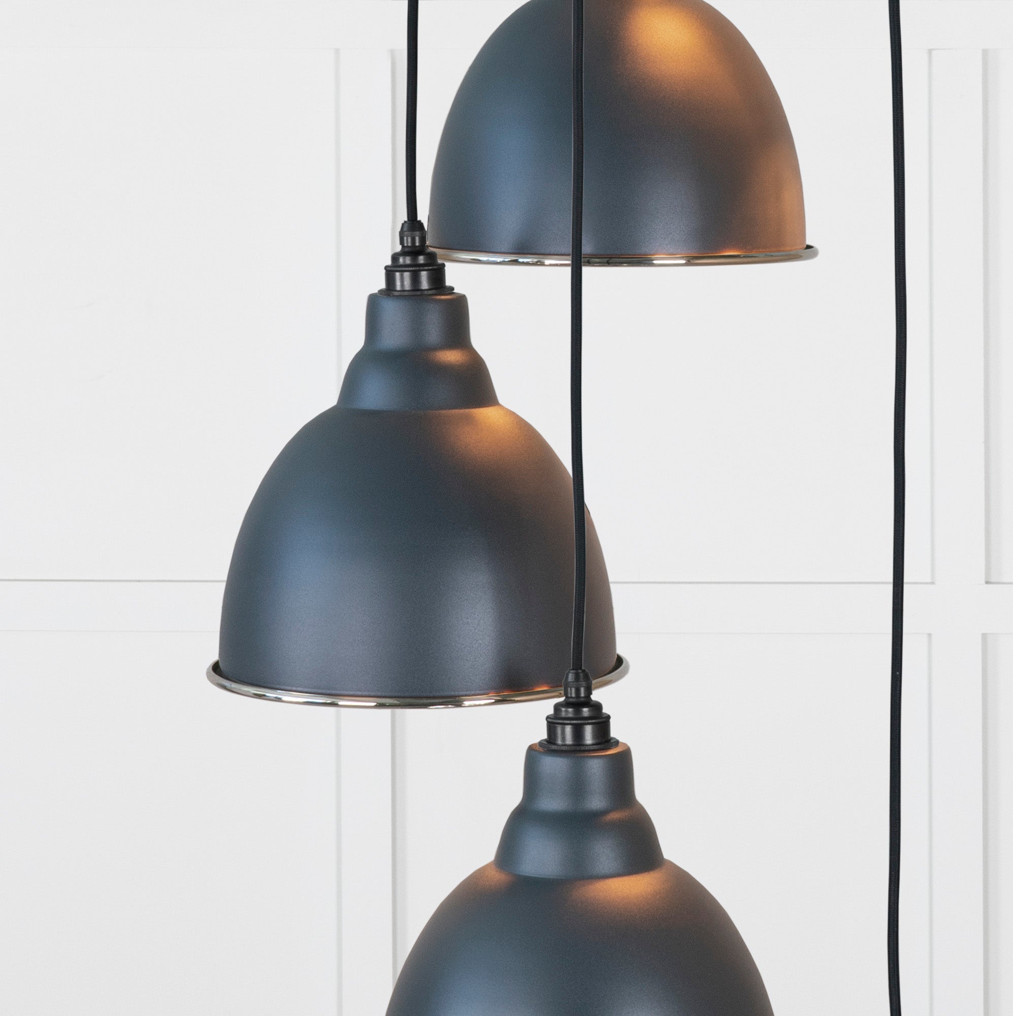 Hammered Nickel Brindley Cluster Pendant | Soot - From the Anvil - EB London