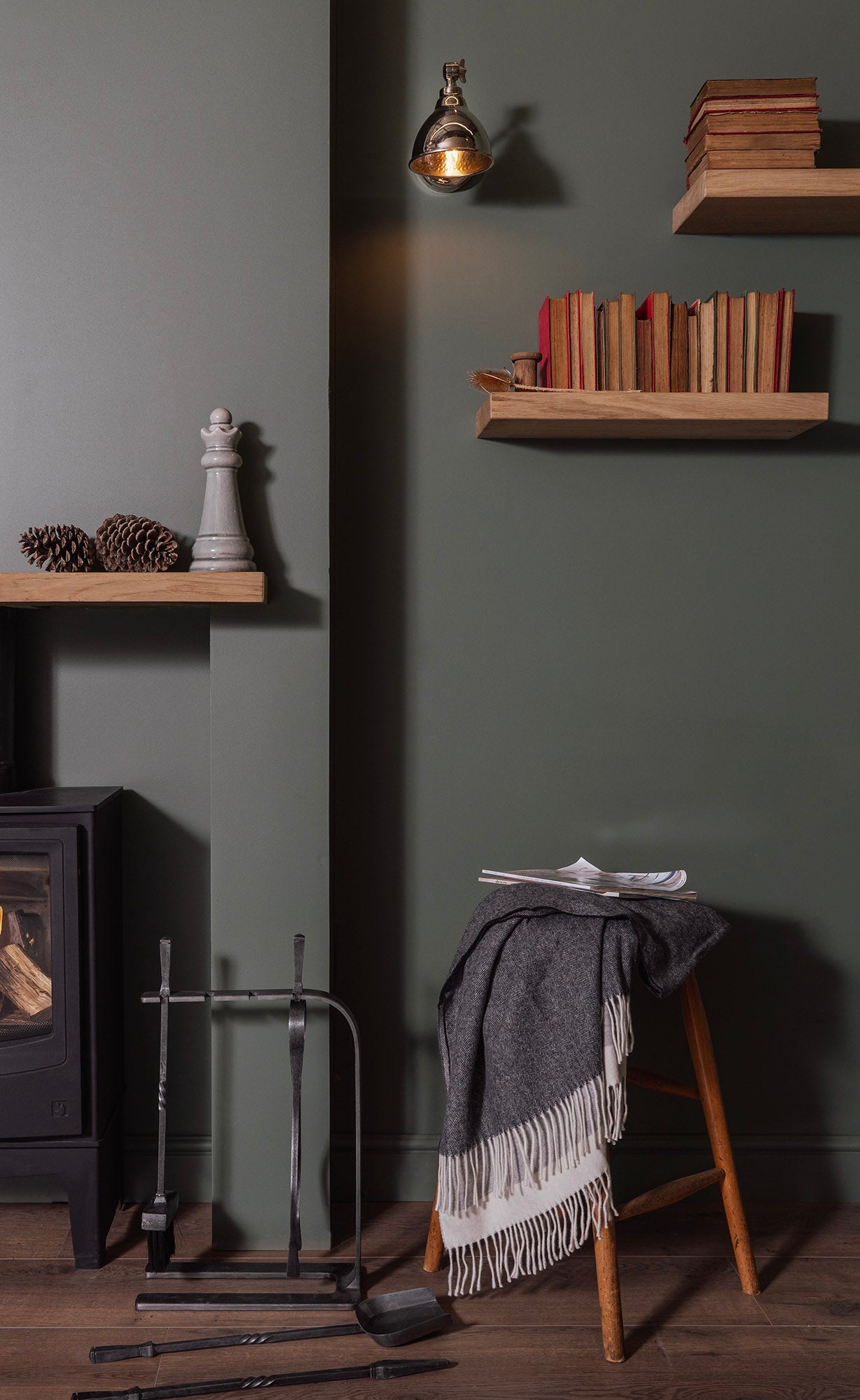 Hammered Nickel Brindley Wall Light | Hammered Nickel Bare - From the Anvil - EB London