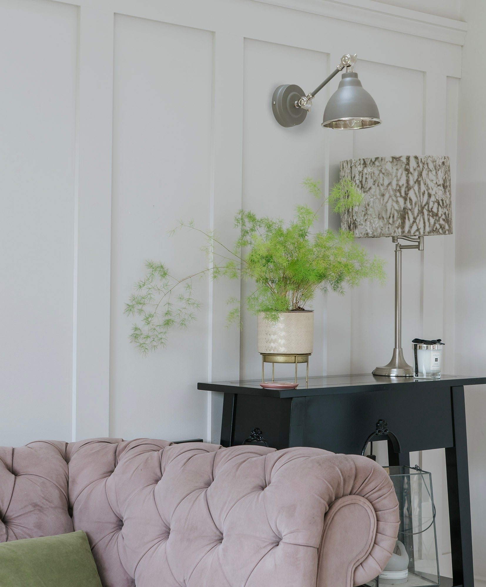 Hammered Nickel Brindley Wall Light | Hammered Nickel Bluff - From the Anvil - EB London