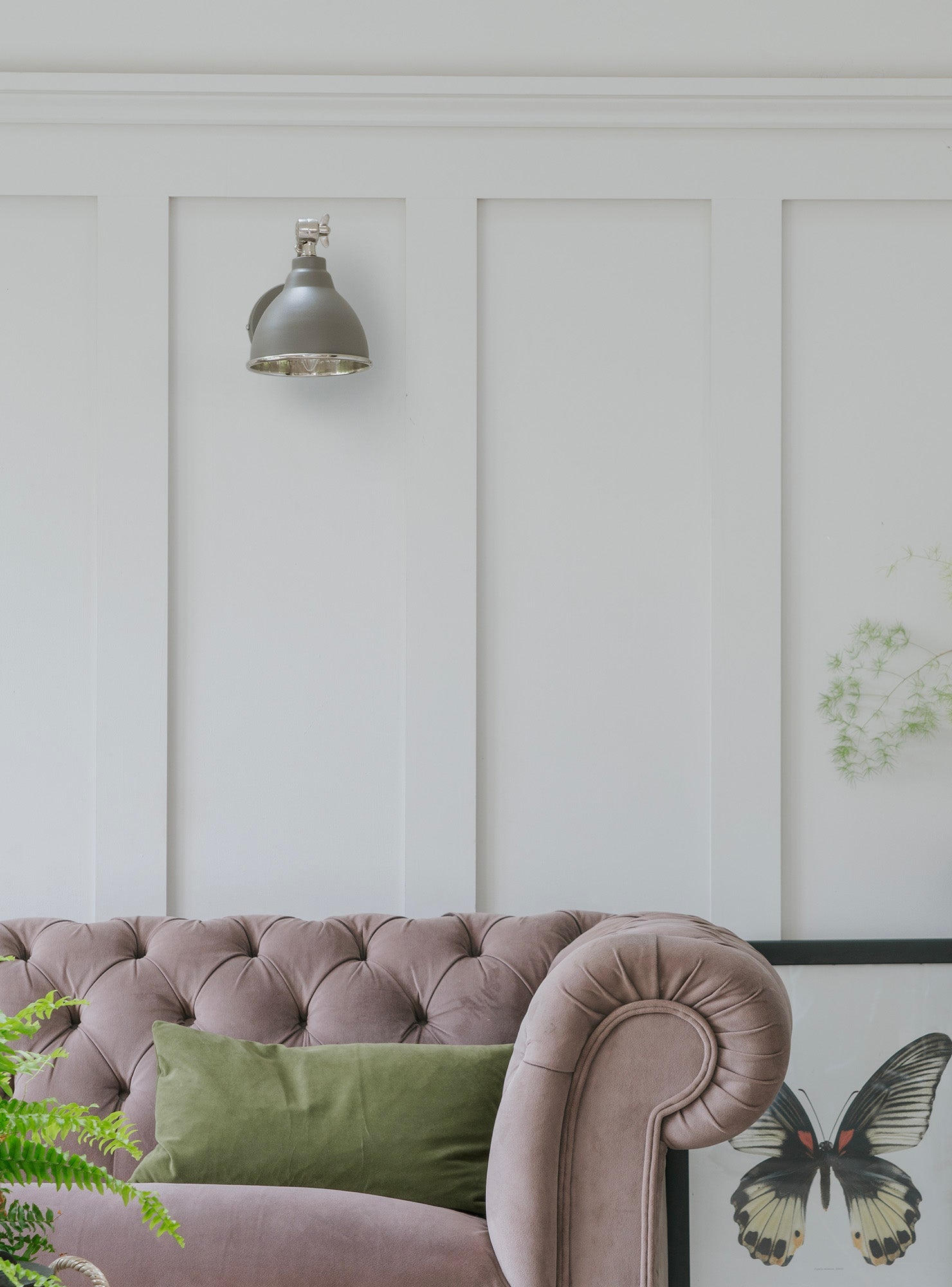 Hammered Nickel Brindley Wall Light | Hammered Nickel Bluff - From the Anvil - EB London