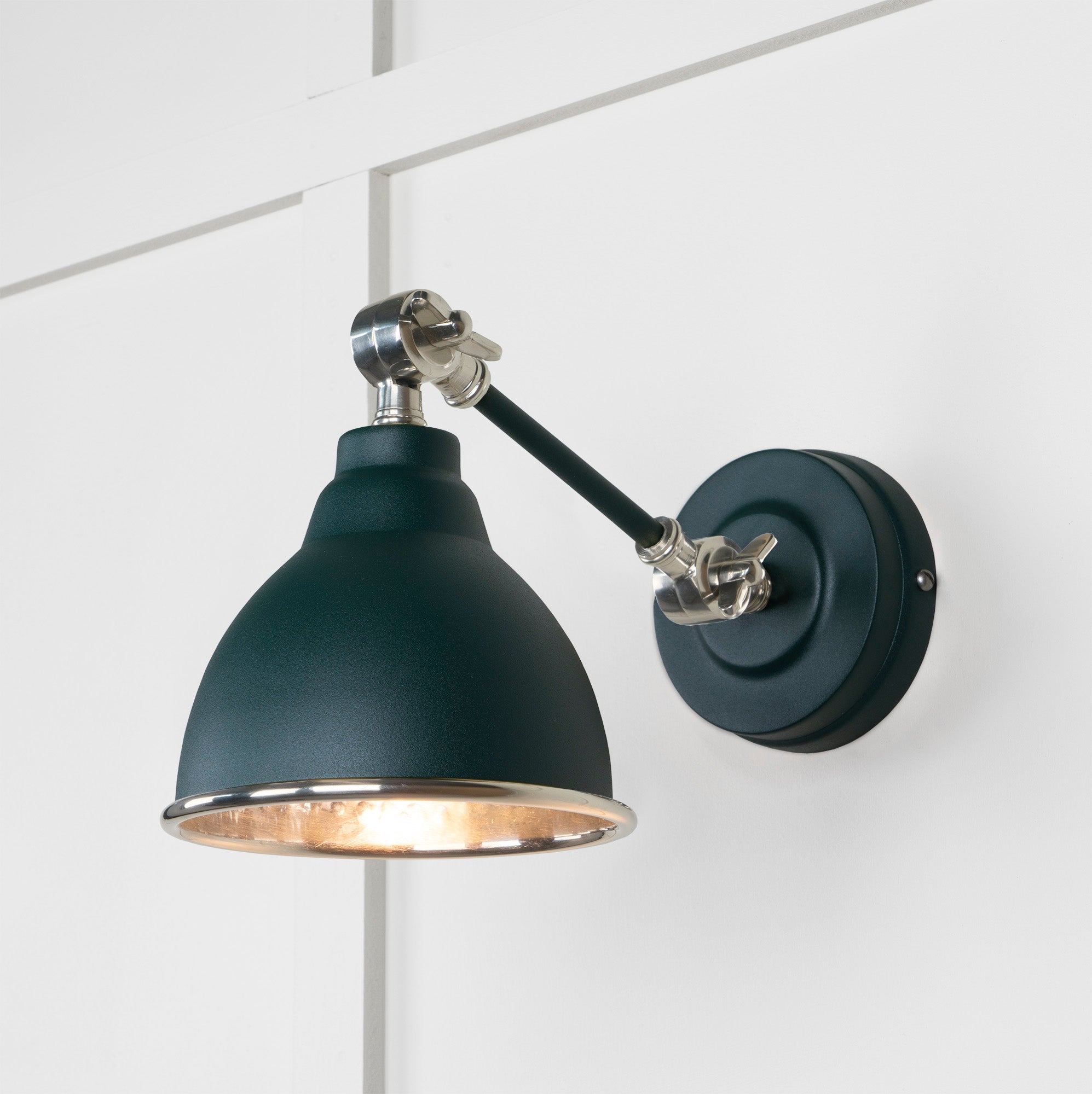 Hammered Nickel Brindley Wall Light | Hammered Nickel Dingle - From the Anvil - EB London