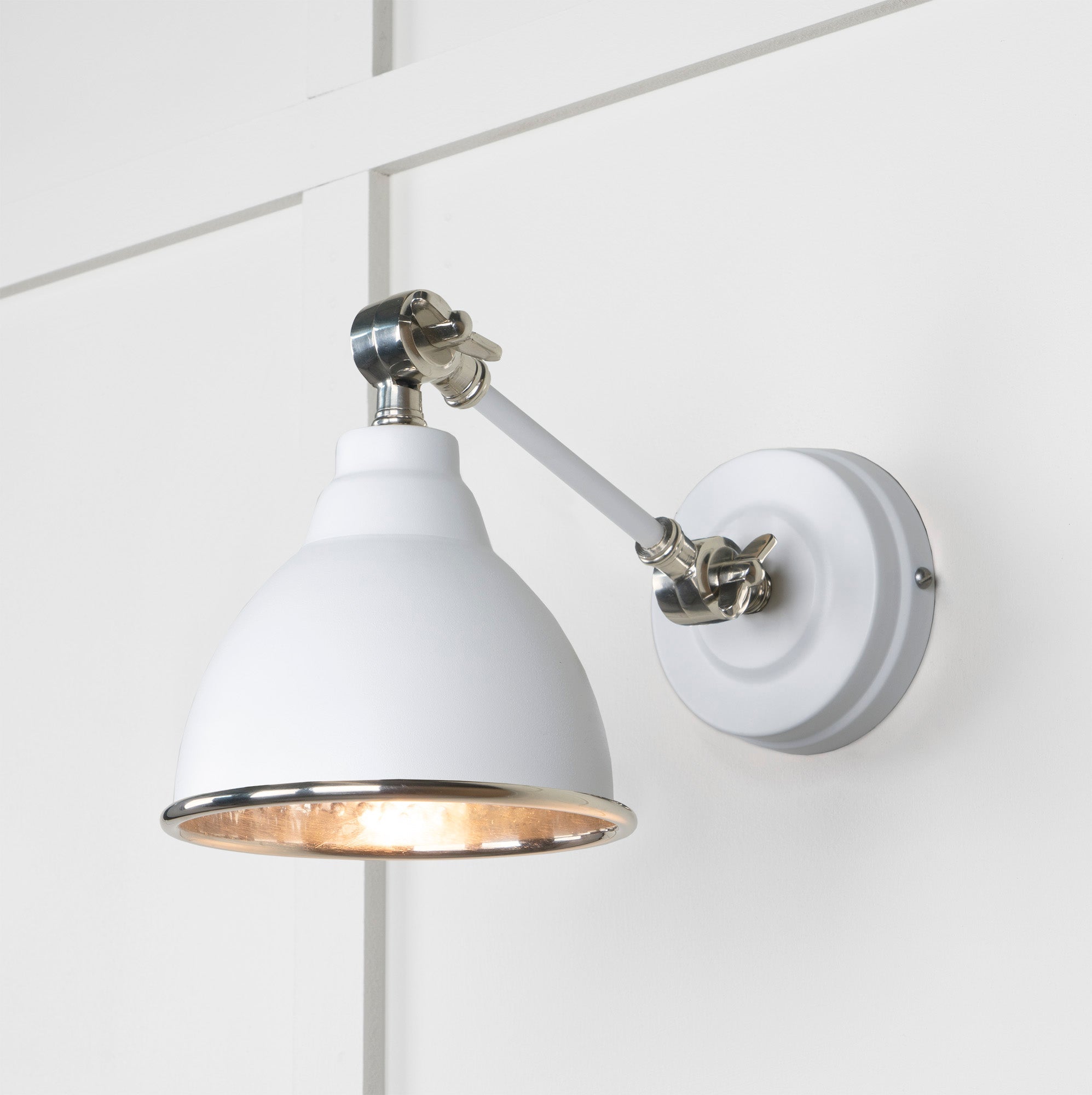 Hammered Nickel Brindley Wall Light | Hammered Nickel Flock - From the Anvil - EB London