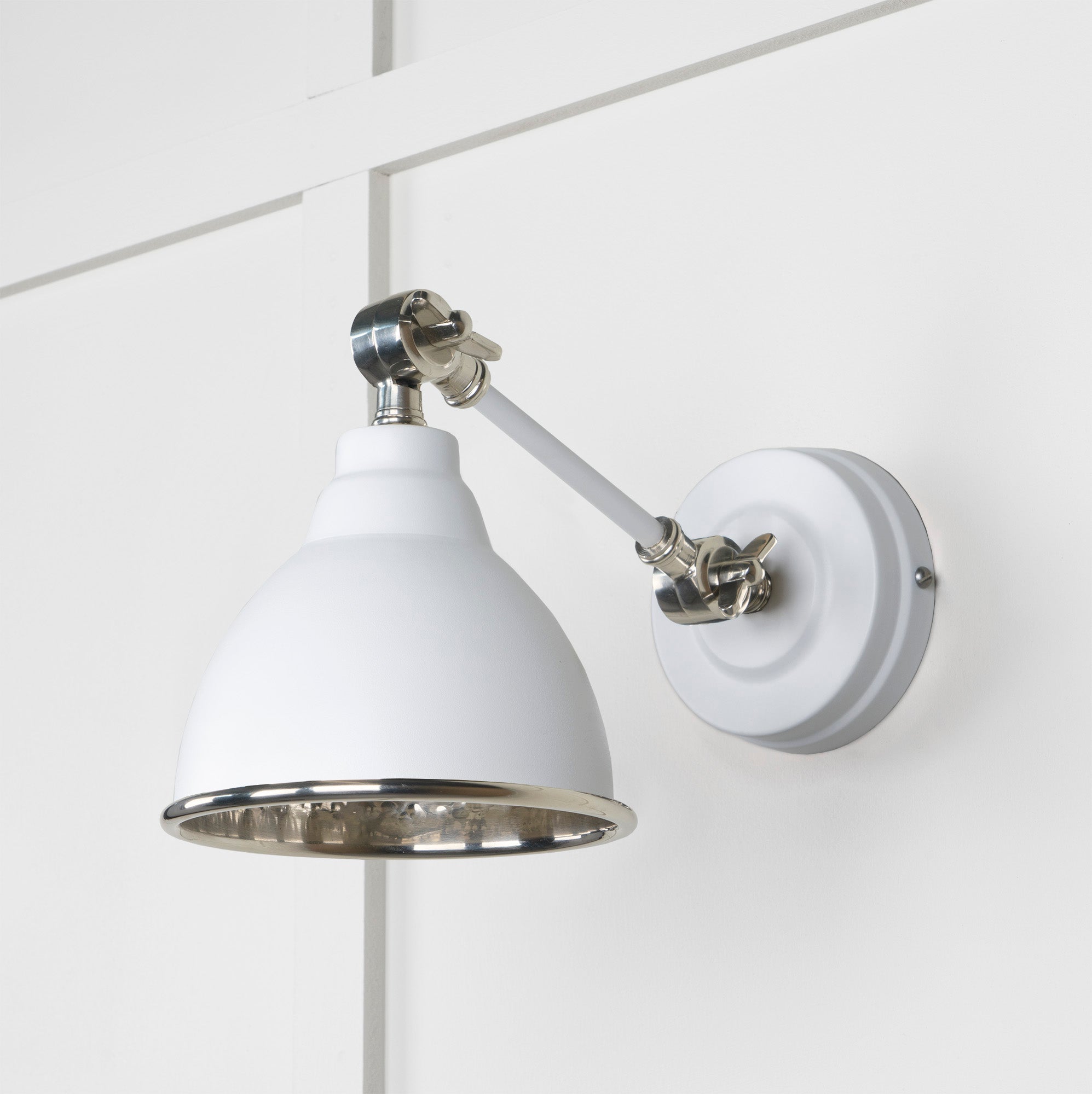 Hammered Nickel Brindley Wall Light | Hammered Nickel Flock - From the Anvil - EB London