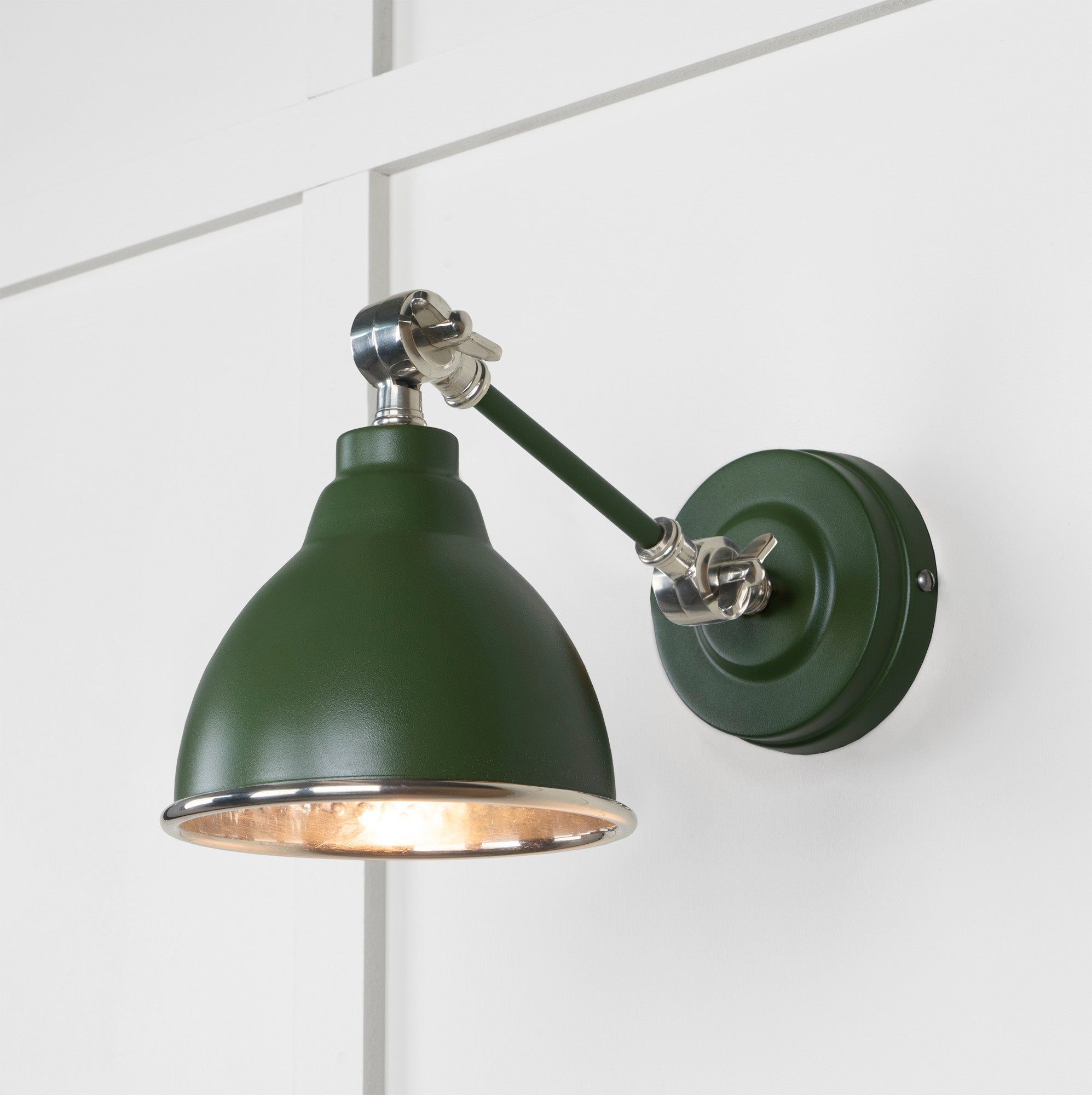 Hammered Nickel Brindley Wall Light | Hammered Nickel Heath - From the Anvil - EB London