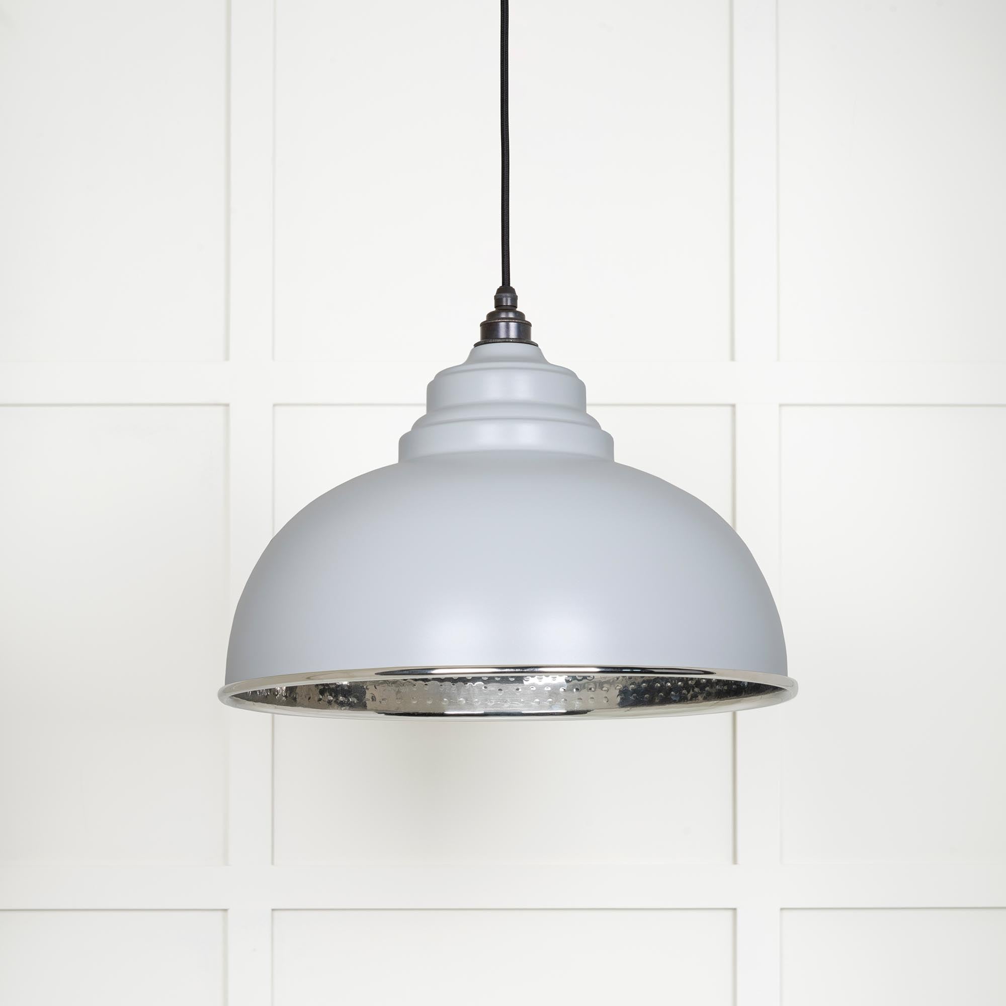 Hammered Nickel Harborne Pendant | Birch - From The Anvil - EB London