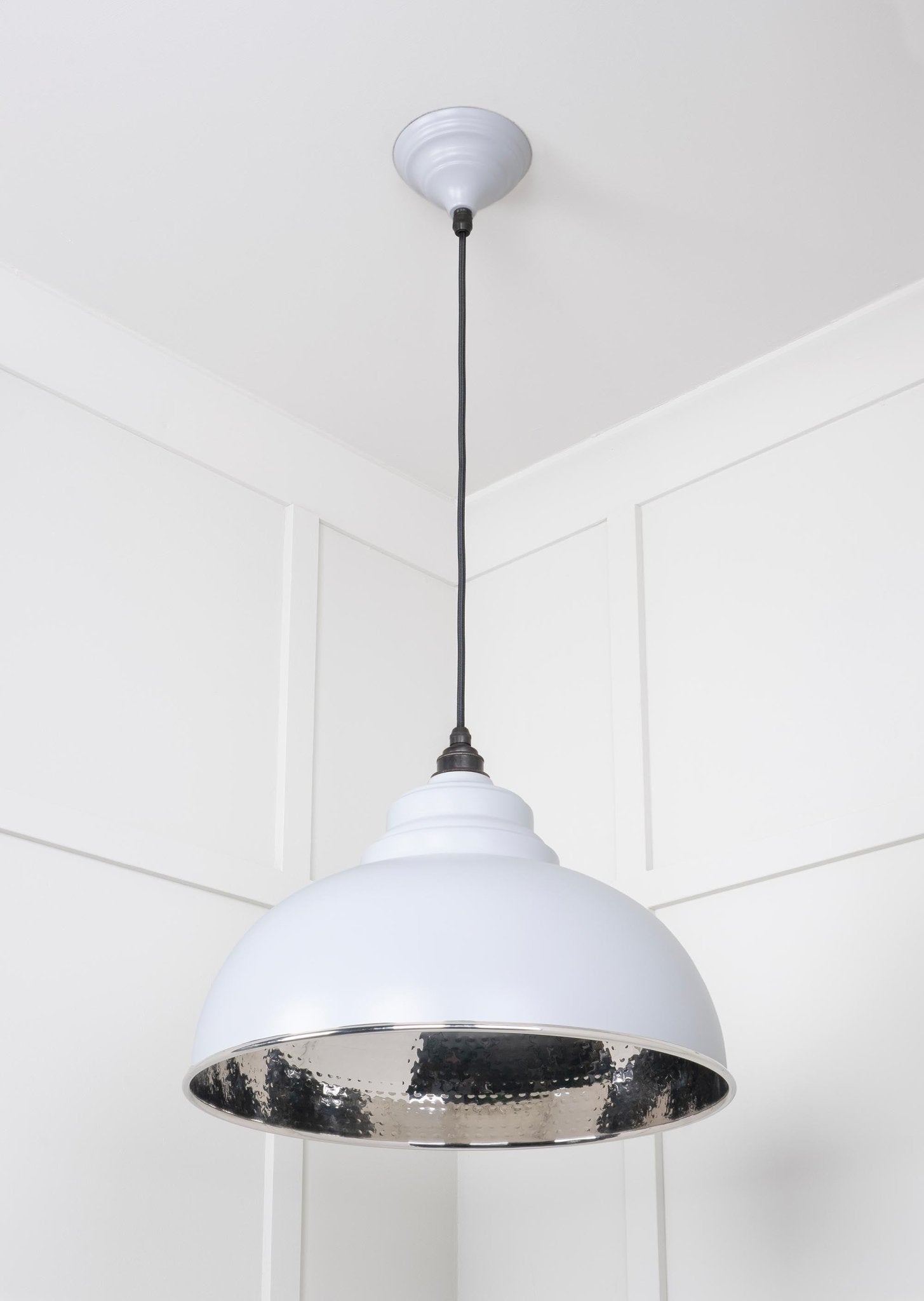 Hammered Nickel Harborne Pendant | Birch - From The Anvil - EB London