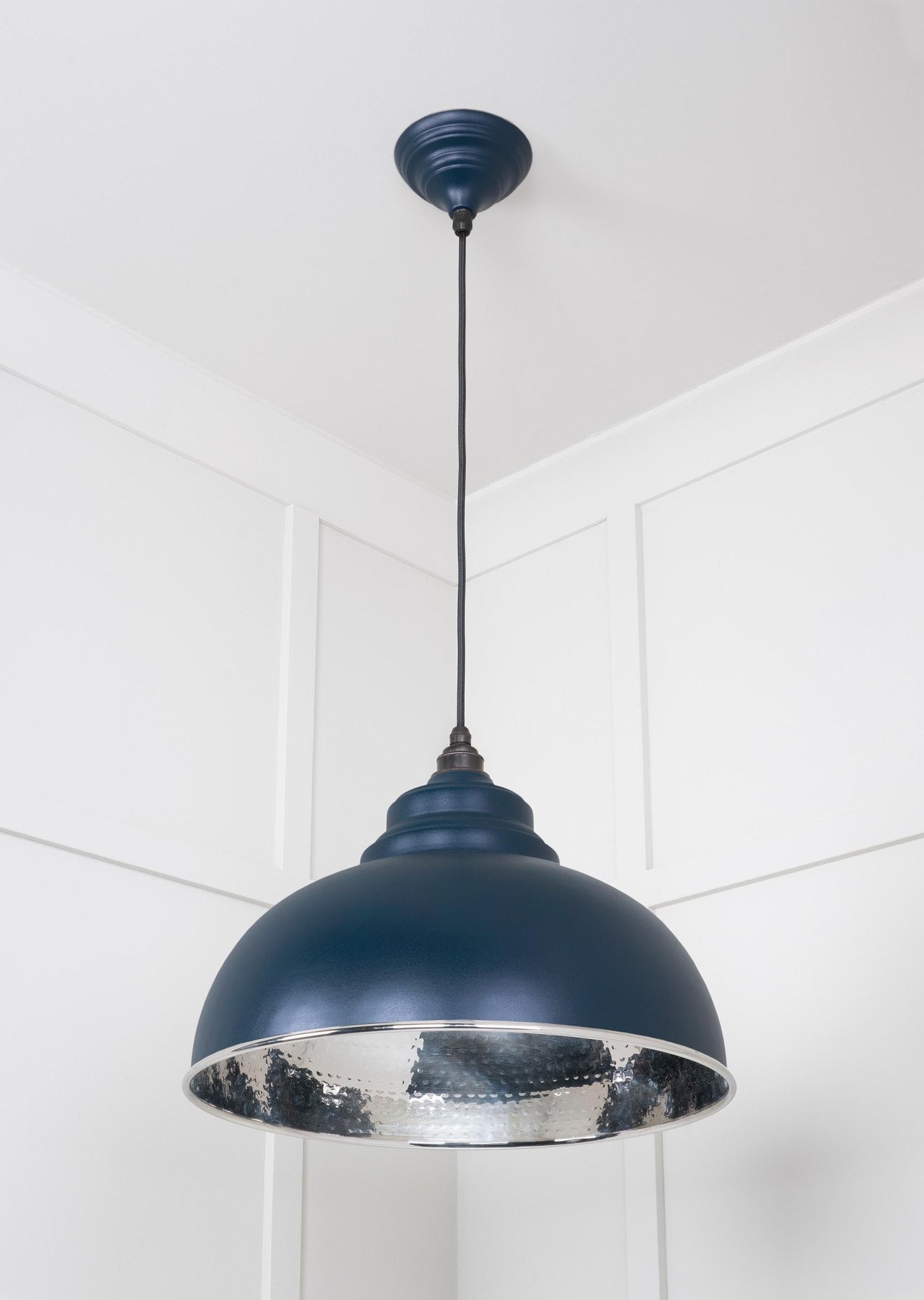 Hammered Nickel Harborne Pendant | Dusk - From The Anvil - EB London