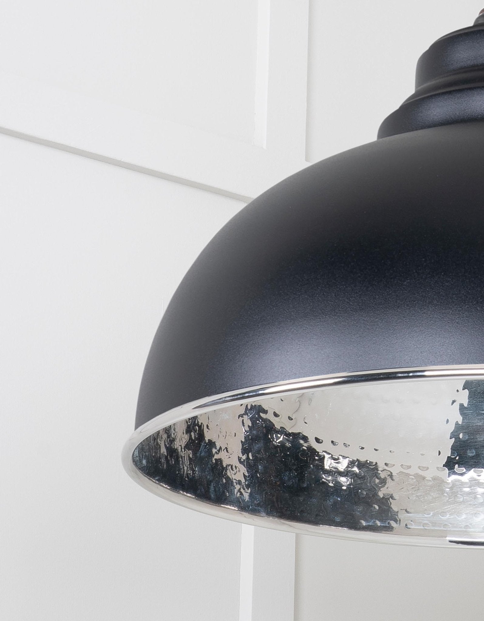 Hammered Nickel Harborne Pendant | Elan Black - From The Anvil - EB London