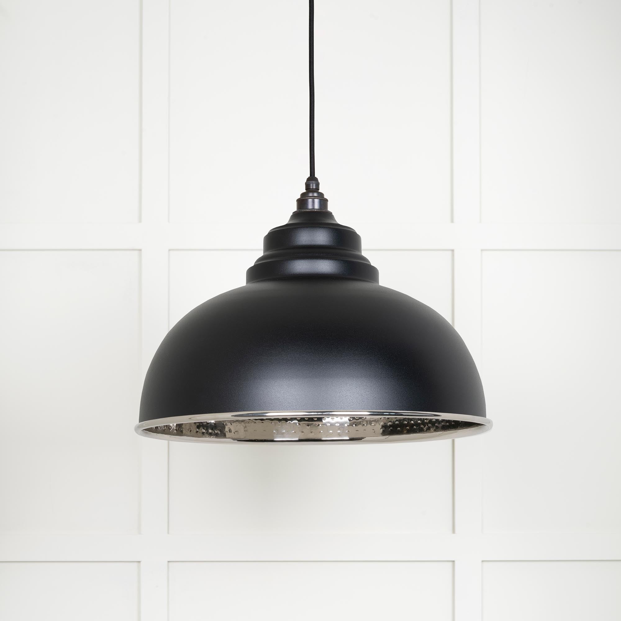 Hammered Nickel Harborne Pendant | Elan Black - From The Anvil - EB London