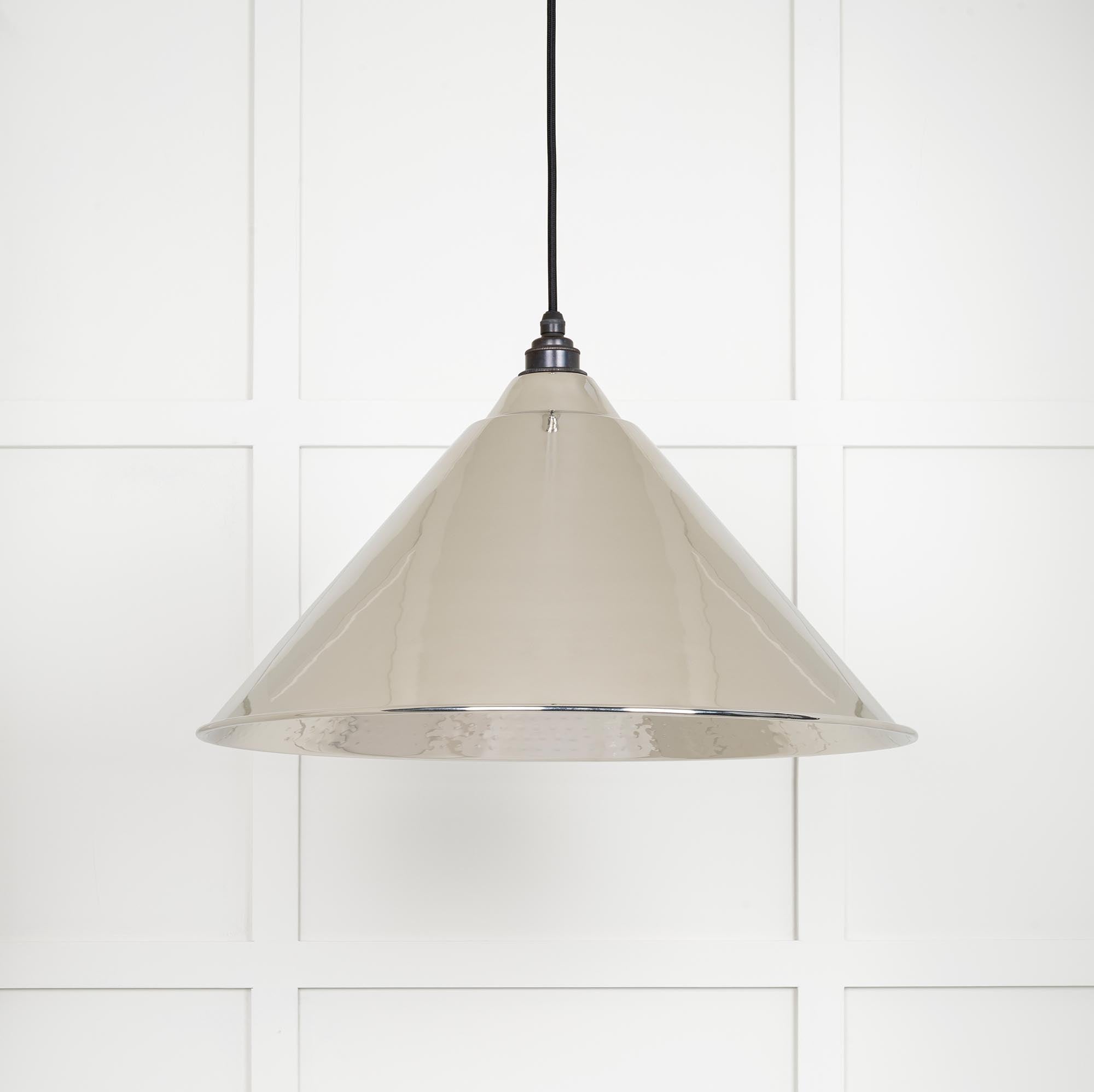 Hammered Nickel Hockley Pendant |Bare - From The Anvil - EB London