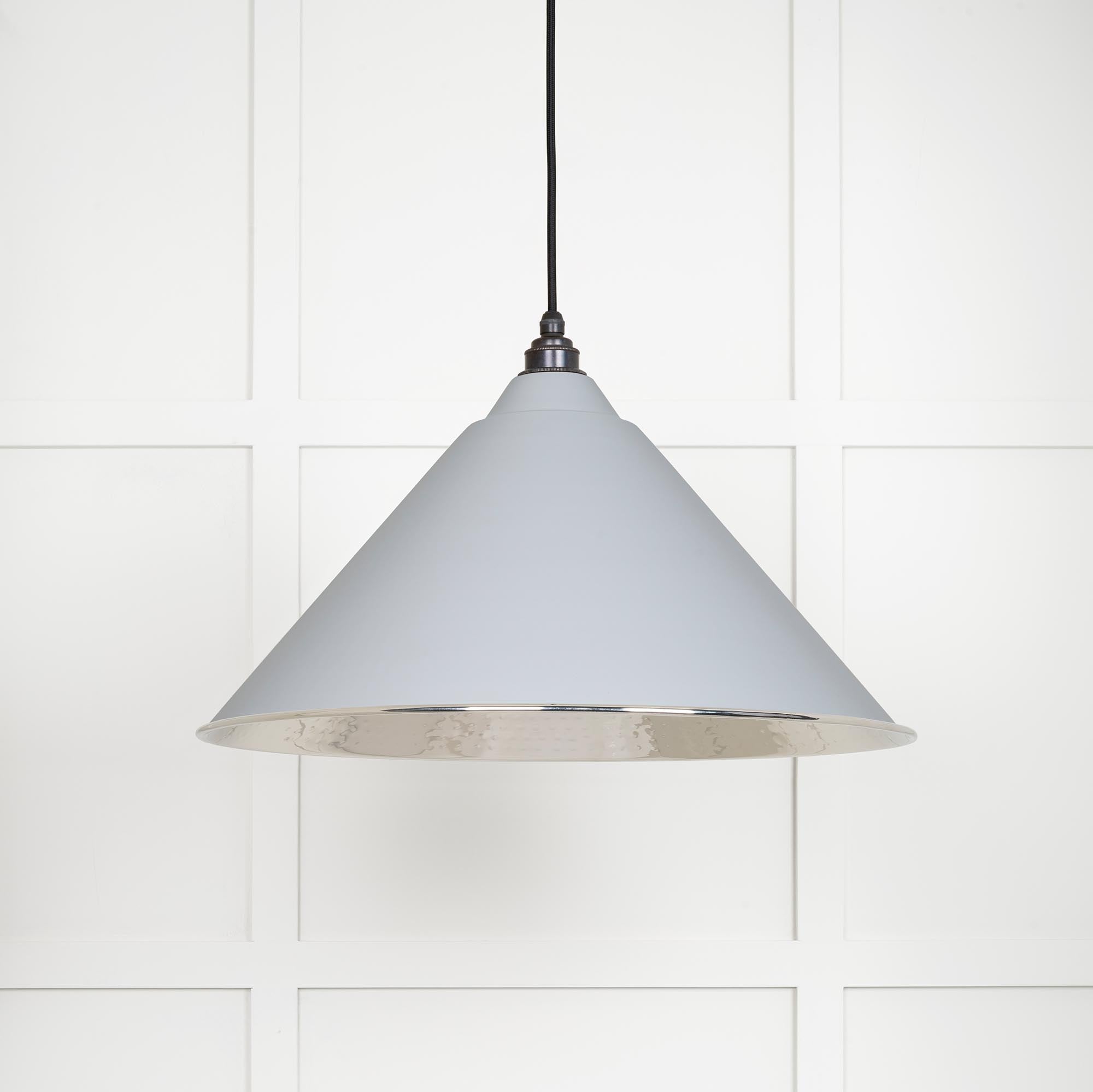 Hammered Nickel Hockley Pendant | Birch - From The Anvil - EB London