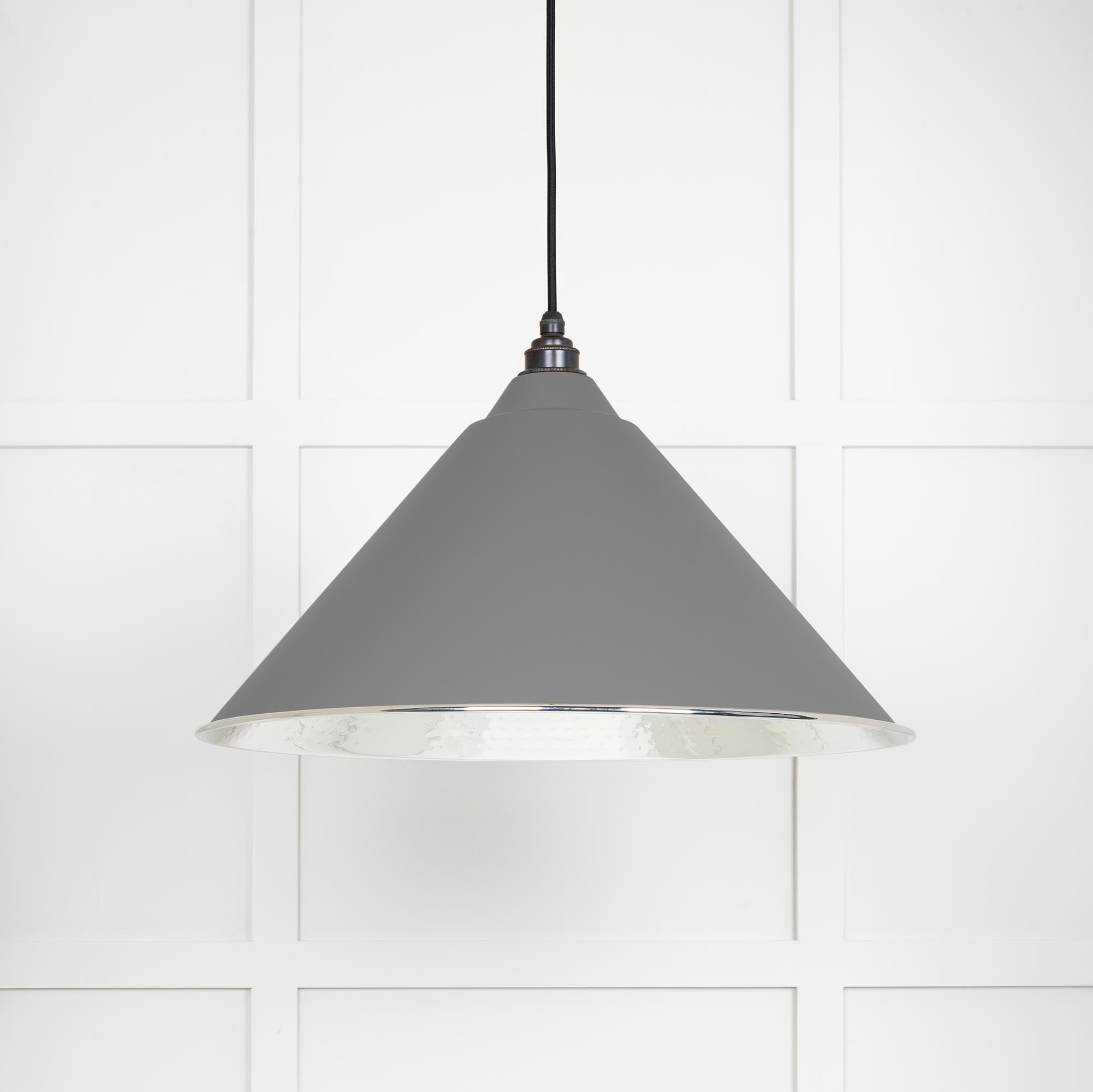 Hammered Nickel Hockley Pendant | Bluff - From The Anvil - EB London