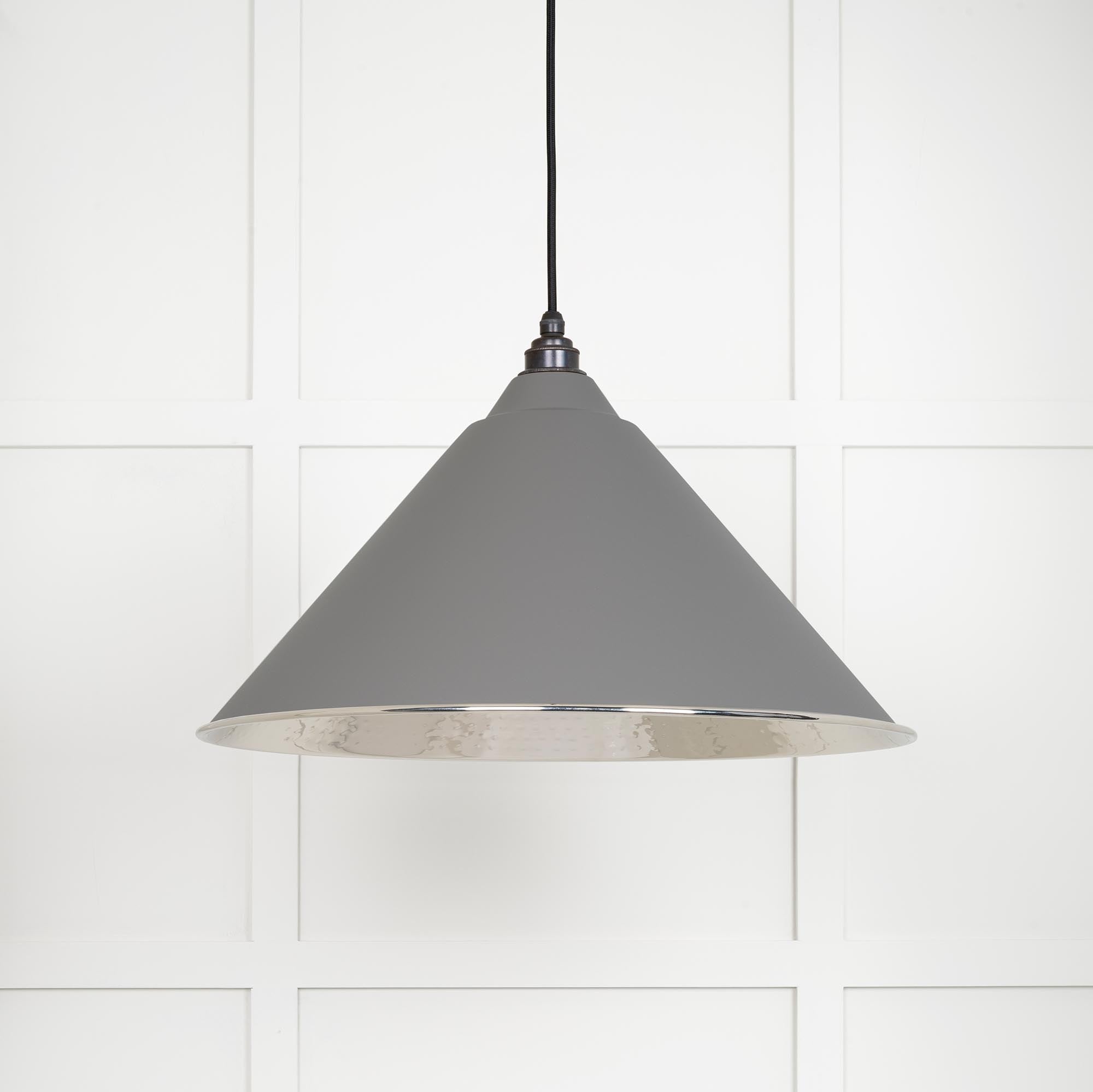 Hammered Nickel Hockley Pendant | Bluff - From The Anvil - EB London
