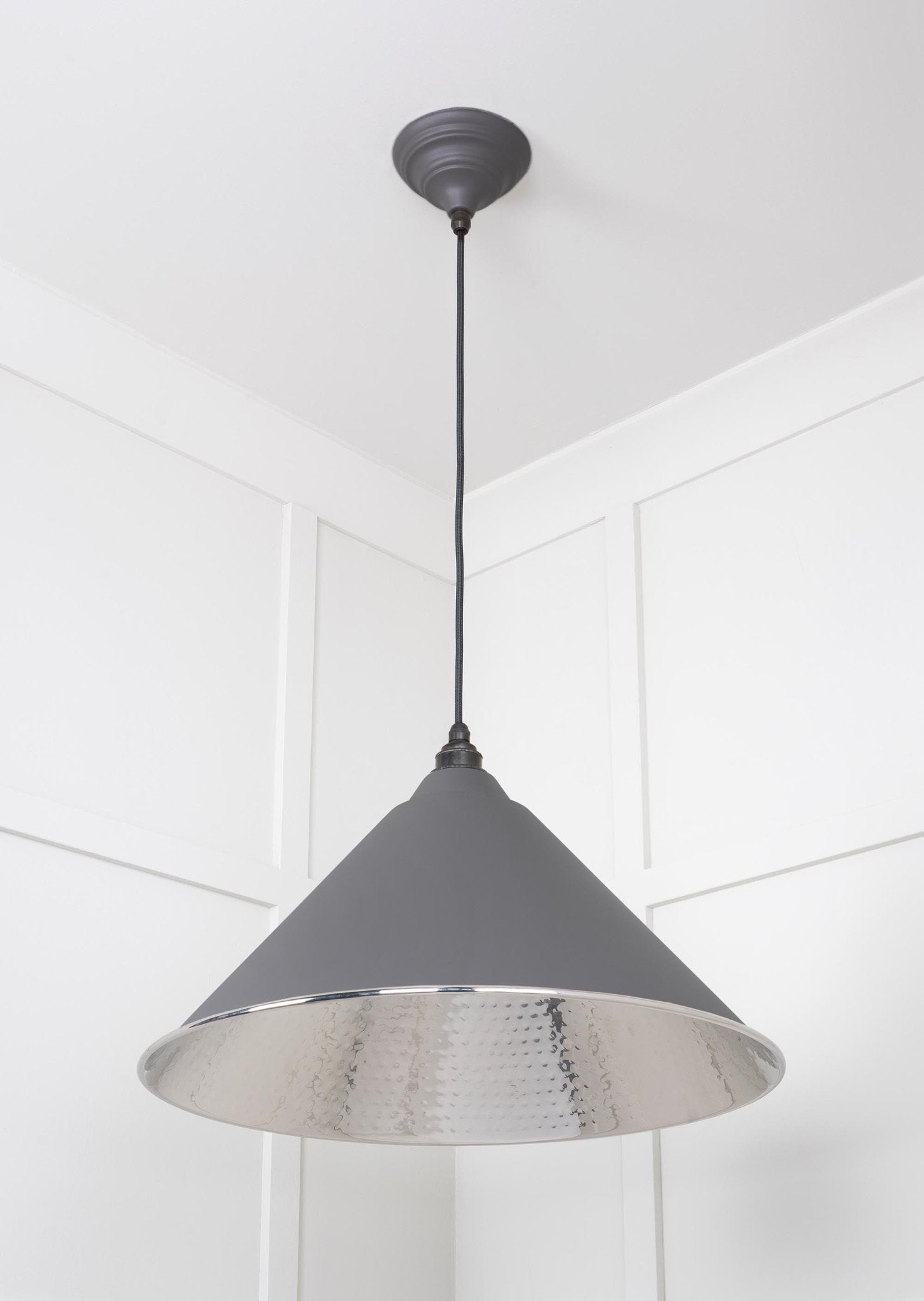 Hammered Nickel Hockley Pendant | Bluff - From The Anvil - EB London