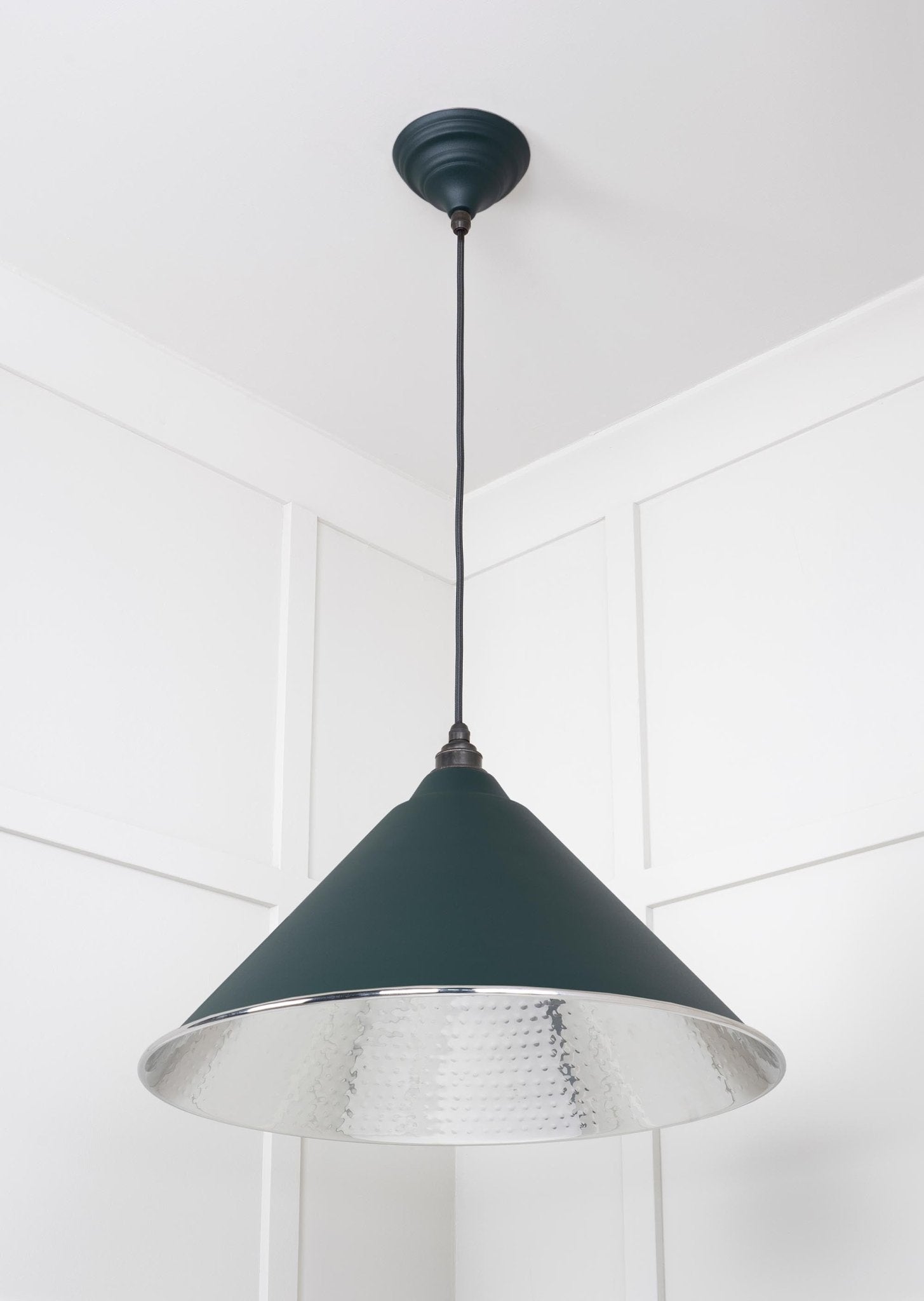 Hammered Nickel Hockley Pendant | Dingle - From The Anvil - EB London