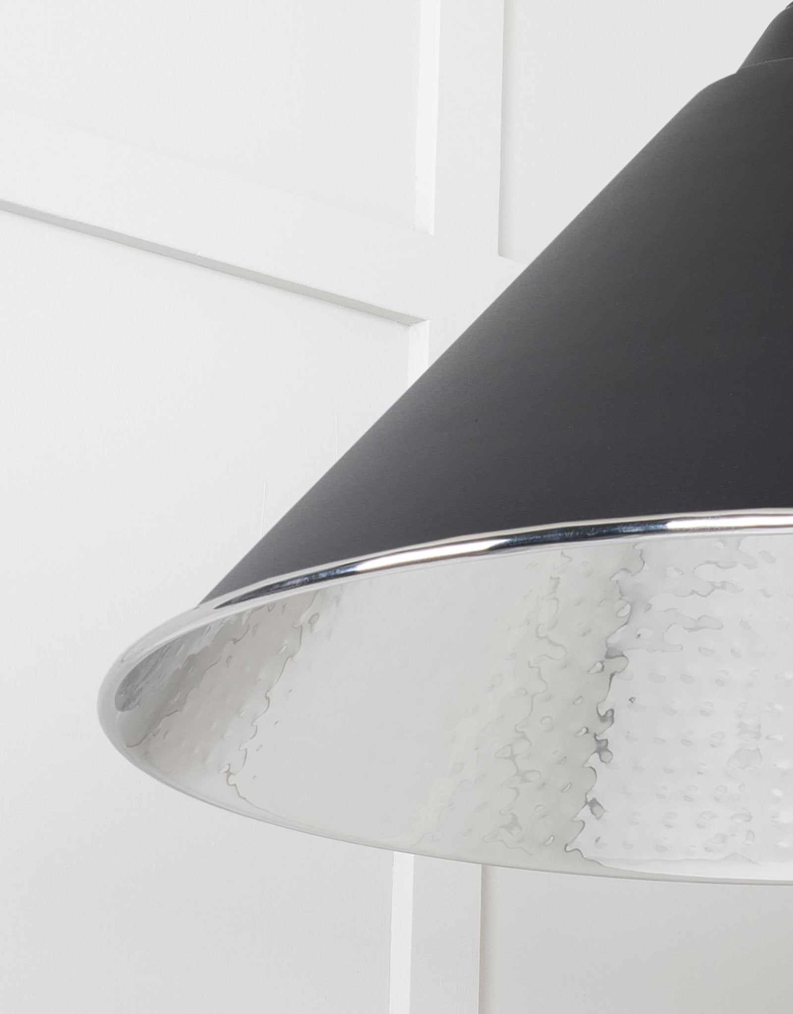 Hammered Nickel Hockley Pendant |Elan Black - From The Anvil - EB London