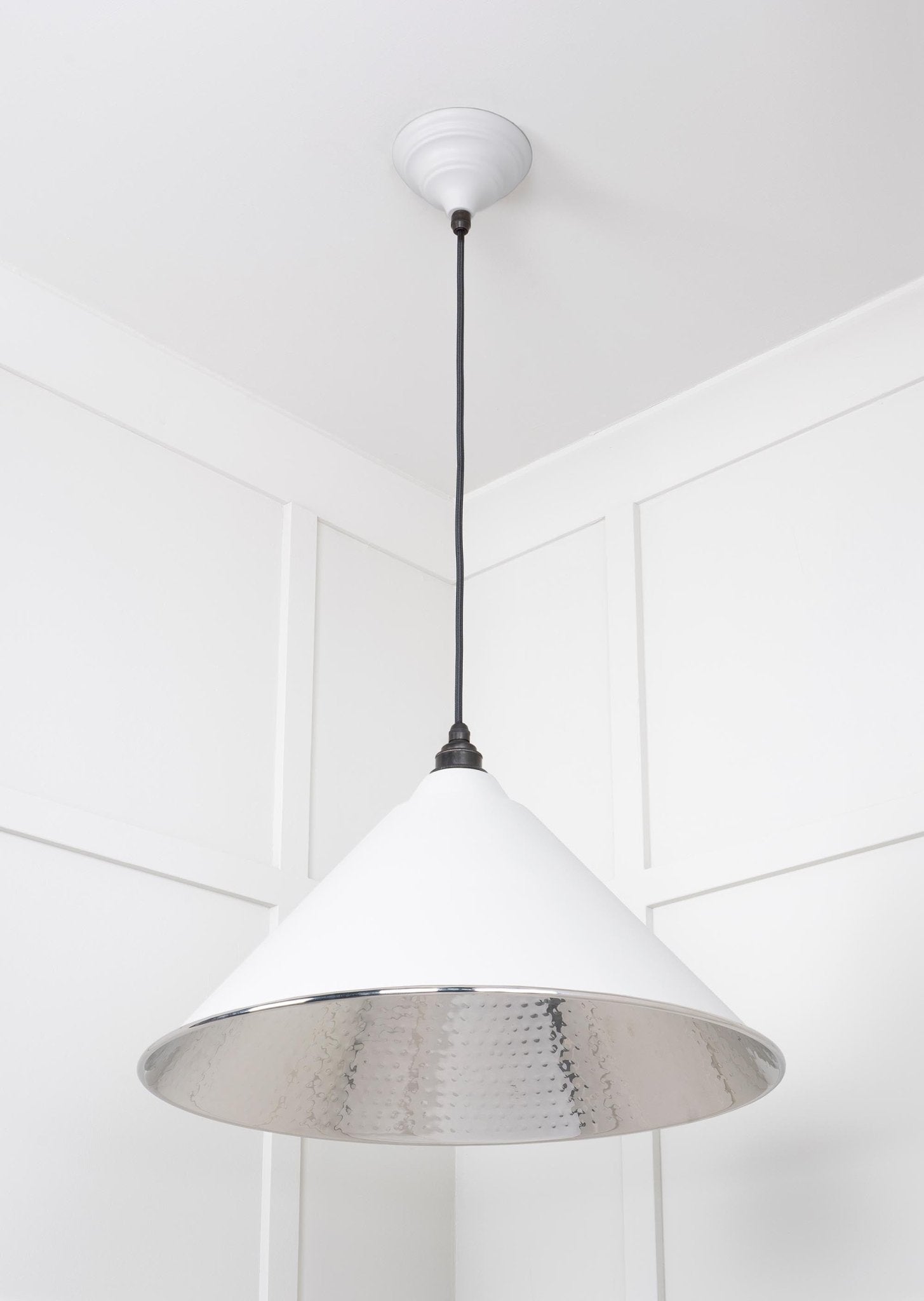 Hammered Nickel Hockley Pendant | Flock - From The Anvil - EB London