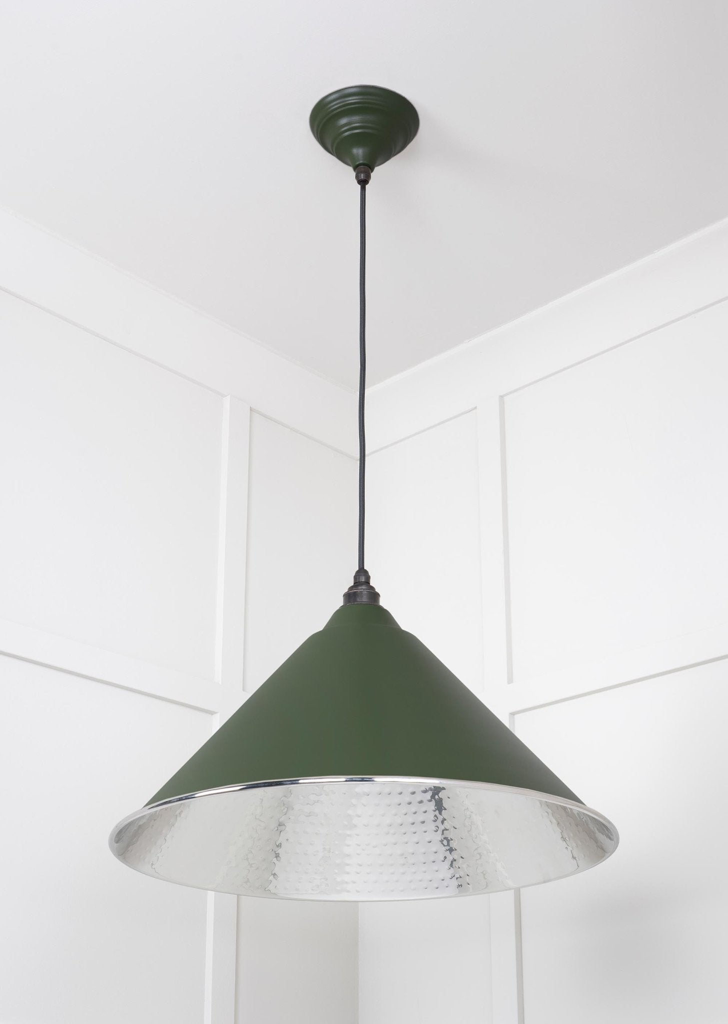 Hammered Nickel Hockley Pendant | Heath - From The Anvil - EB London