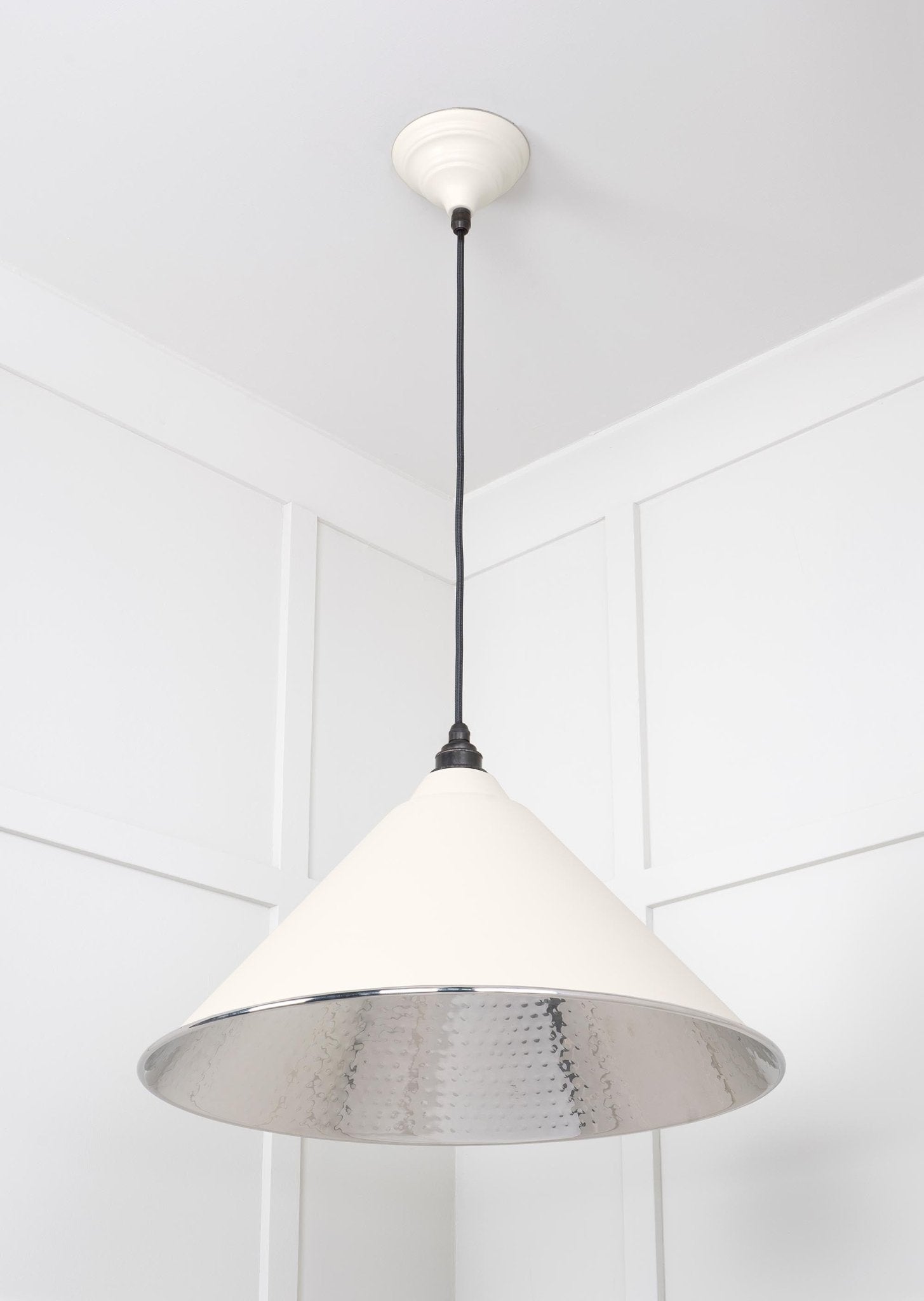 Hammered Nickel Hockley Pendant |Teasel - From The Anvil - EB London