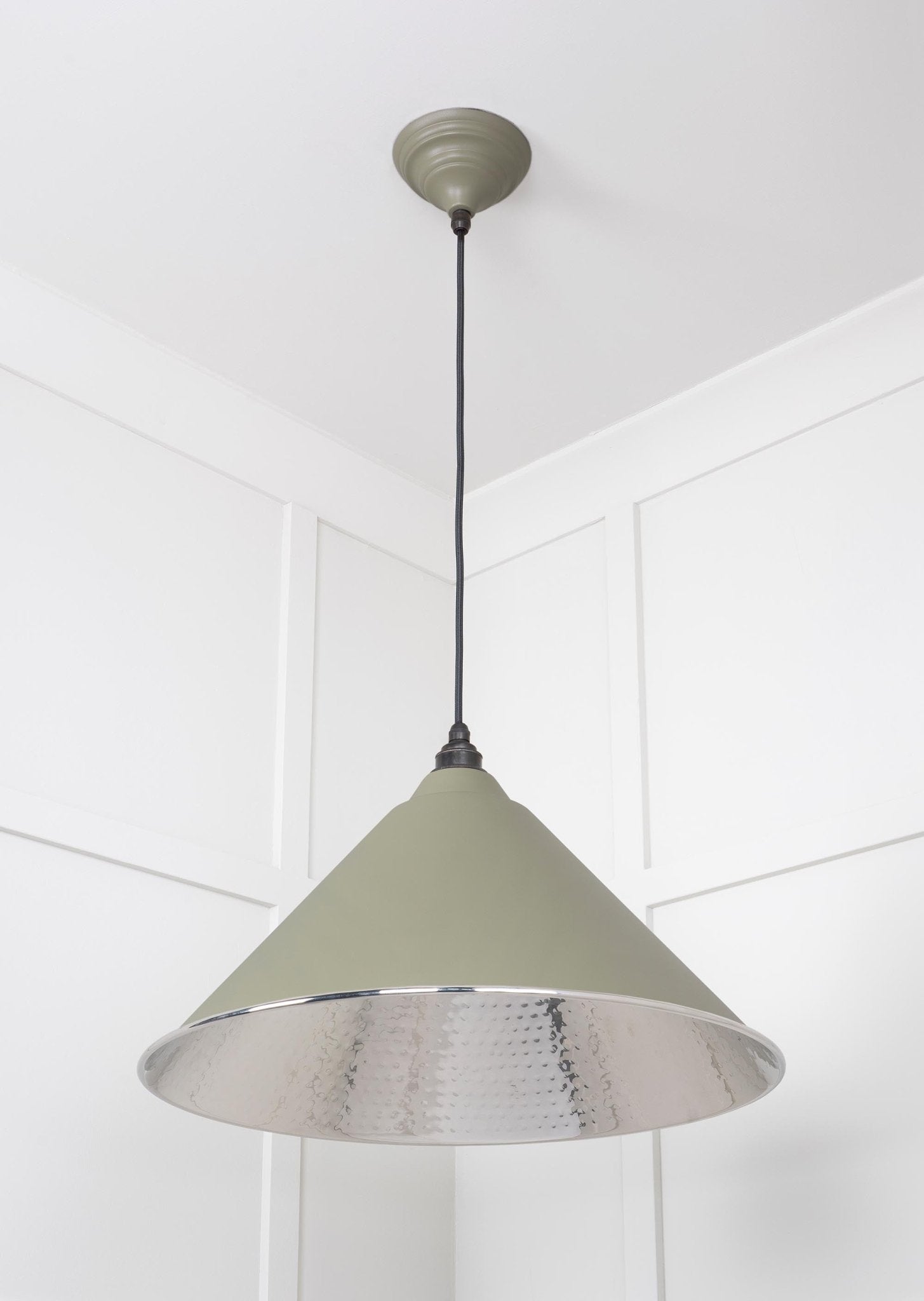 Hammered Nickel Hockley Pendant | Tump - From The Anvil - EB London