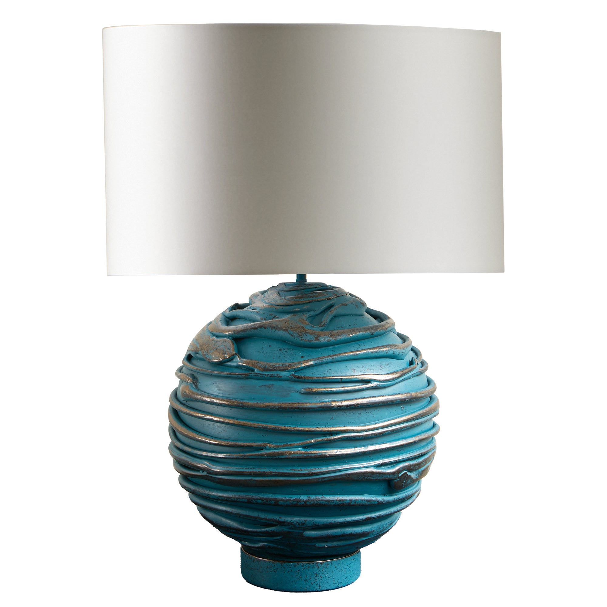 William Yeoward Harrington Table Lamp in Dark Lagoon luxury table lamp - EB London product image 1