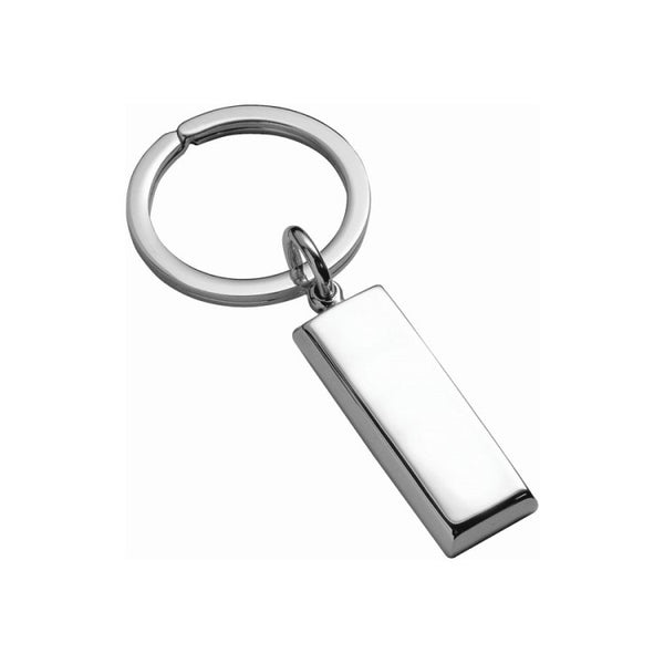 Carrs Silver sterling silver ingot key ring, hallmarked, 3 x 1 cm (1.2" x 0.4"), with optional engraving
