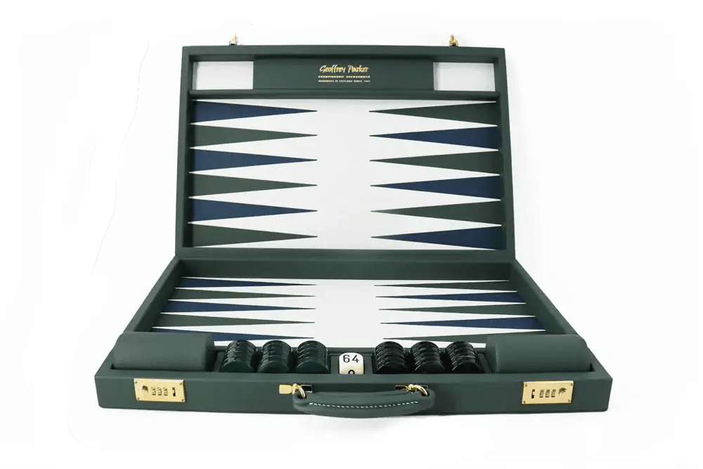 Jade Green Leather & Acrylic Backgammon Board – Geoffrey Parker - EB London