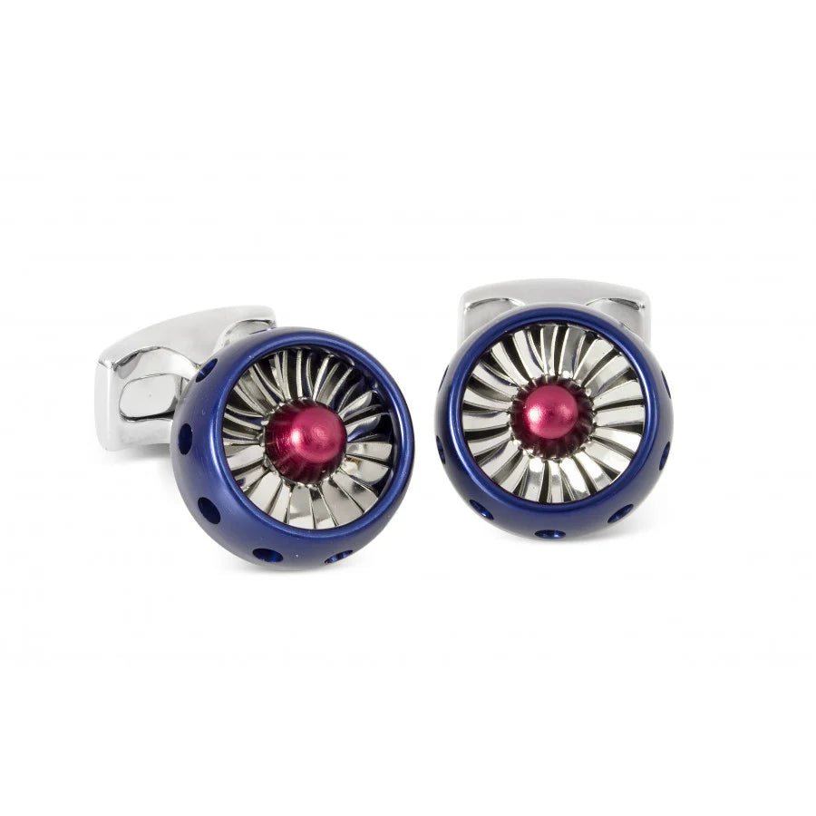 Jet Turbine Engine Cufflinks with Spinning Blades - Deakin & Francis - EB London