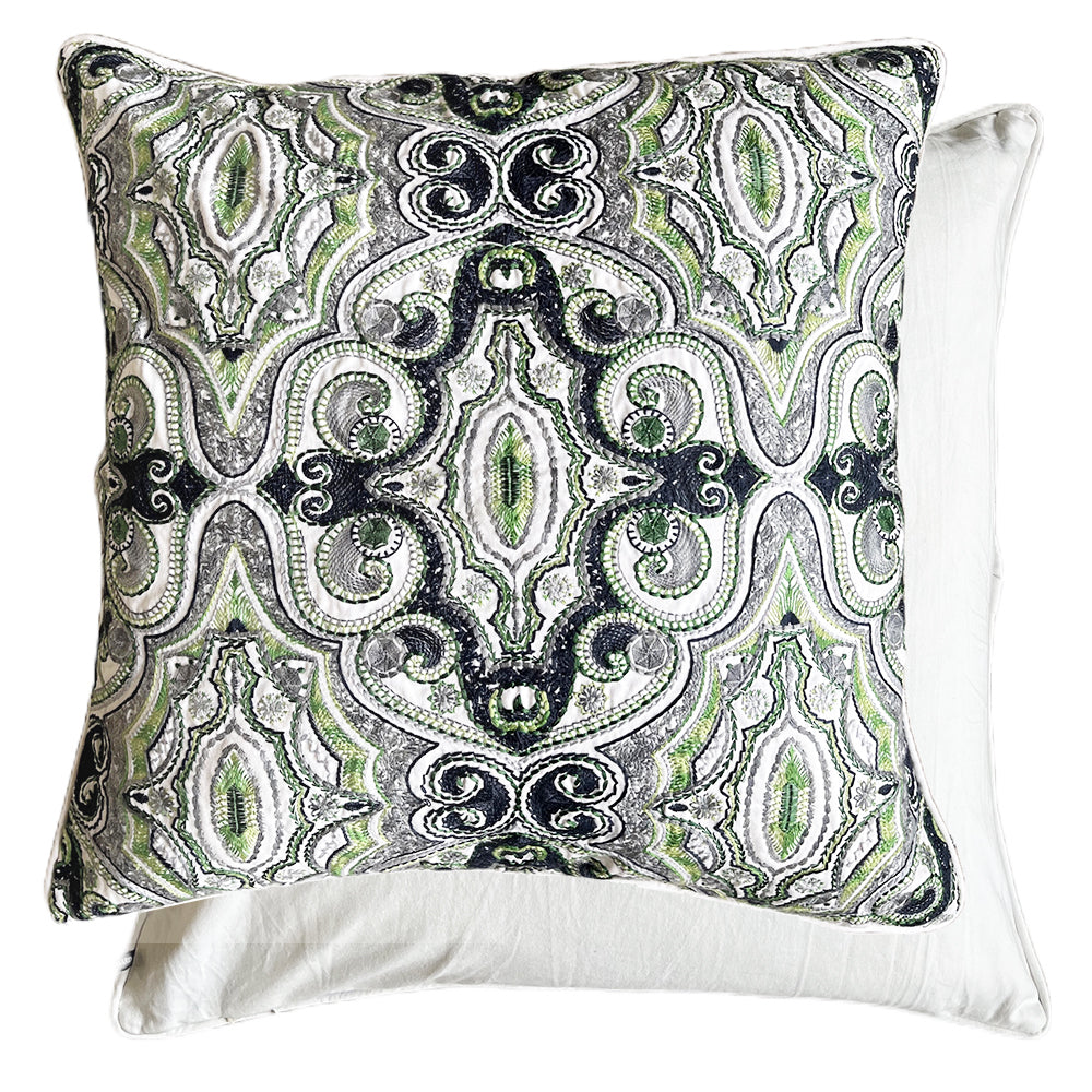 William Yeoward Kalan - Sage 60x60 Cushion luxury cushion - EB London product image 1