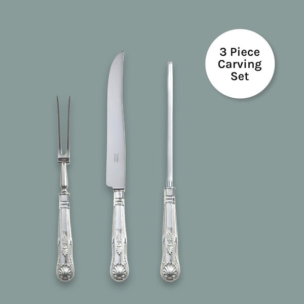 Kings Carving Set - Carrs Silver - EB London