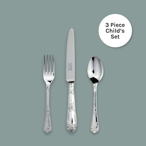 La Regence Cutlery 3 Piece Child's Set - Carrs Silver - EB London