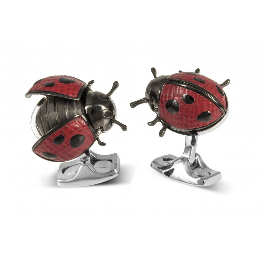 Moving Ladybird Cufflinks with Articulated Wings - Deakin & Francis - EB London