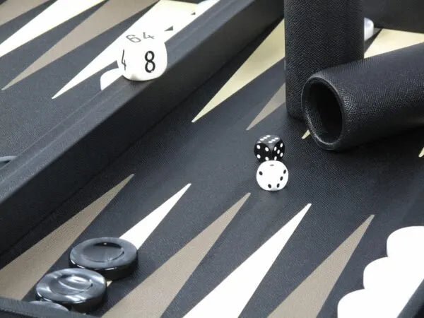Leather & Acrylic Backgammon Set - Geoffery Parker - EB London
