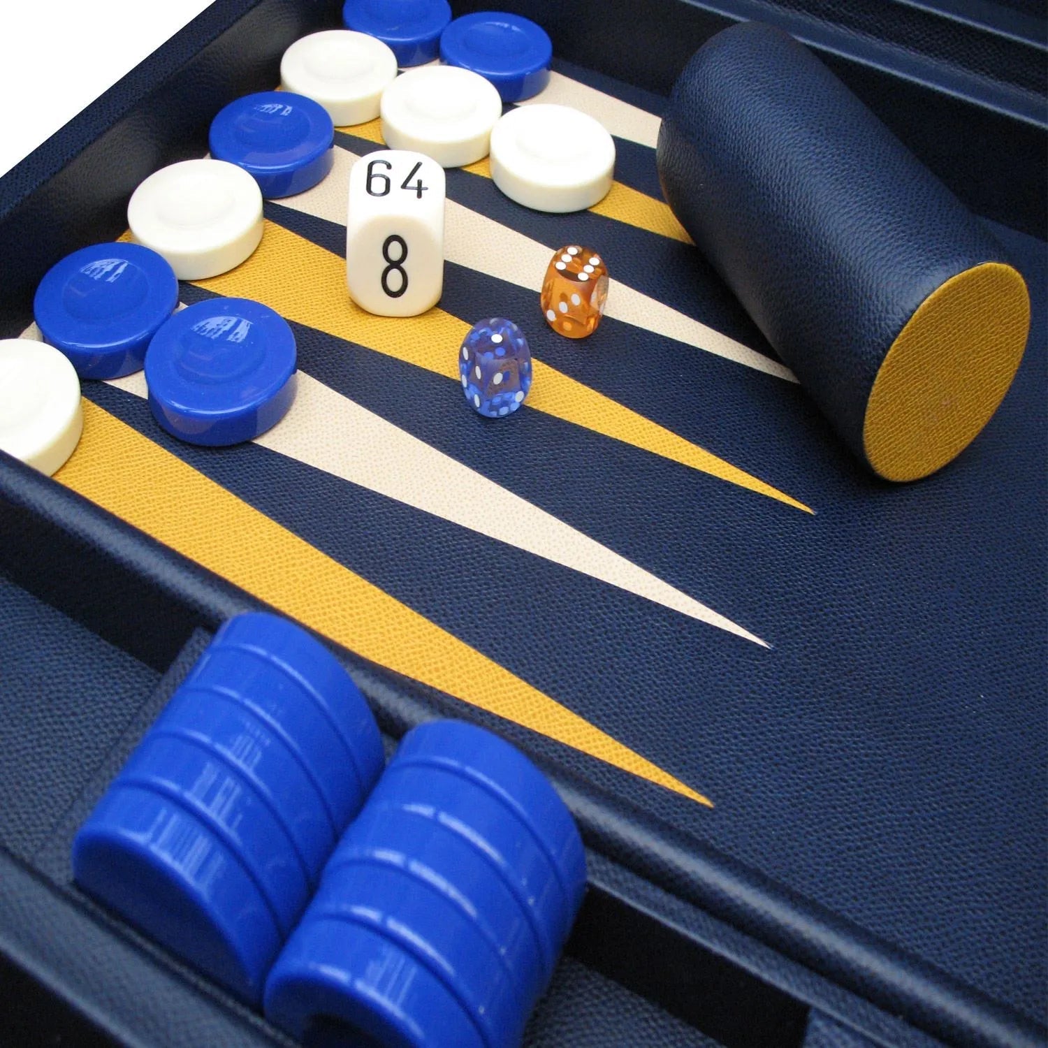 Leather & Acrylic Backgammon Set - Geoffery Parker - EB London