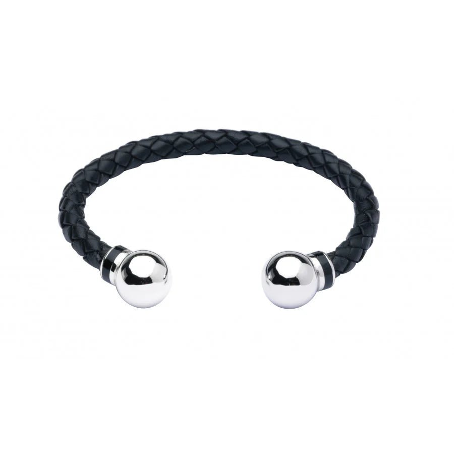 Leather Bangle with Silver Beads – Deakin & Francis - EB London