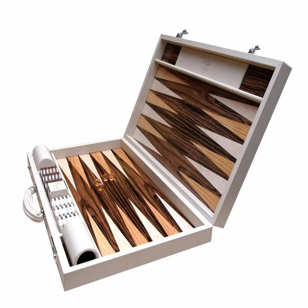 Leather & Wood Backgammon - Geoffery Parker - EB London