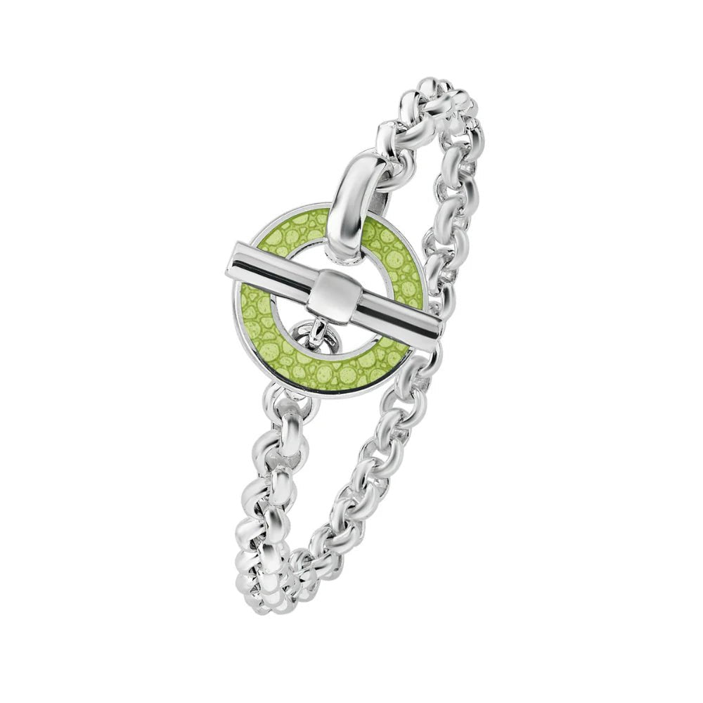 Lime Green Shagreen Silver Bracelet - Deakin & Francis - EB London