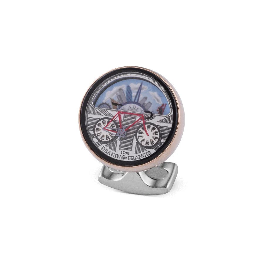 London Moving Scene Cufflinks with Spinning Bicycle – Deakin & Francis - EB London