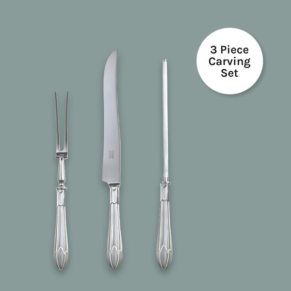 Lotus Carving Set - Carrs Silver - EB London
