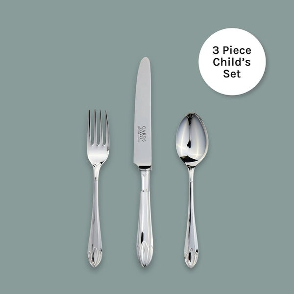 Lotus Cutlery 3 Piece Child's Set - Carrs Silver - EB London
