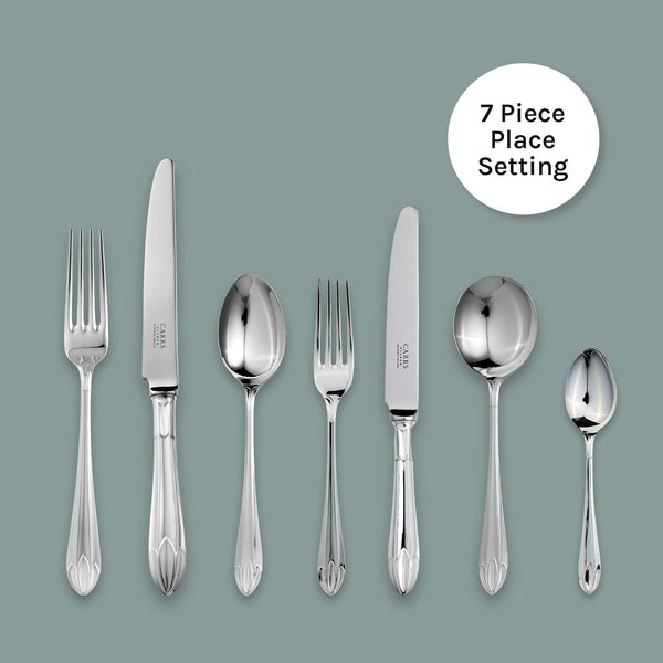 Lotus Cutlery 7 Piece Place Setting - Carrs Silver - EB London