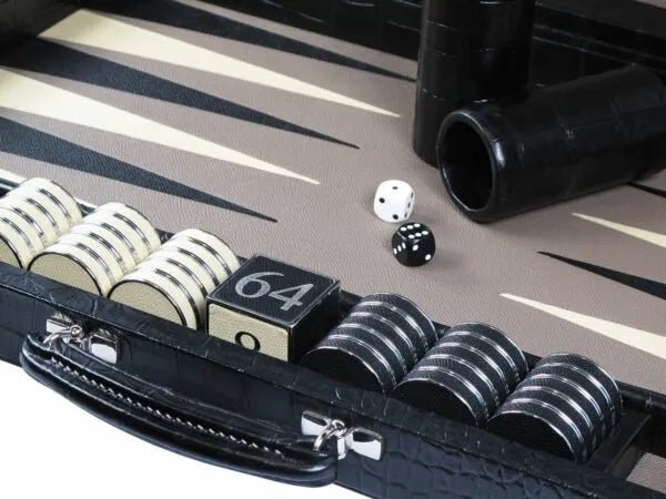 Luxury Backgammon Board Alligator Leather - Geoffery Parker - EB London