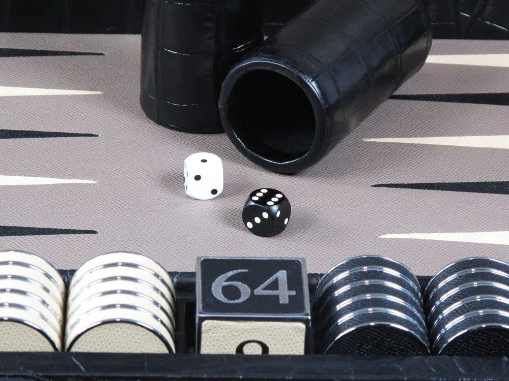 Luxury Backgammon Board Alligator Leather - Geoffery Parker - EB London