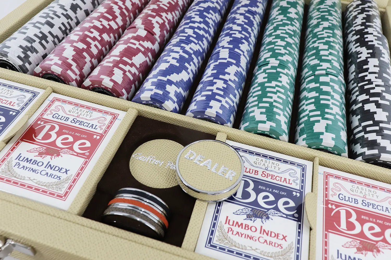 Luxury Poker Set(Magnolia Poker Set with Brown Suede) – Geoffrey Parker - EB London
