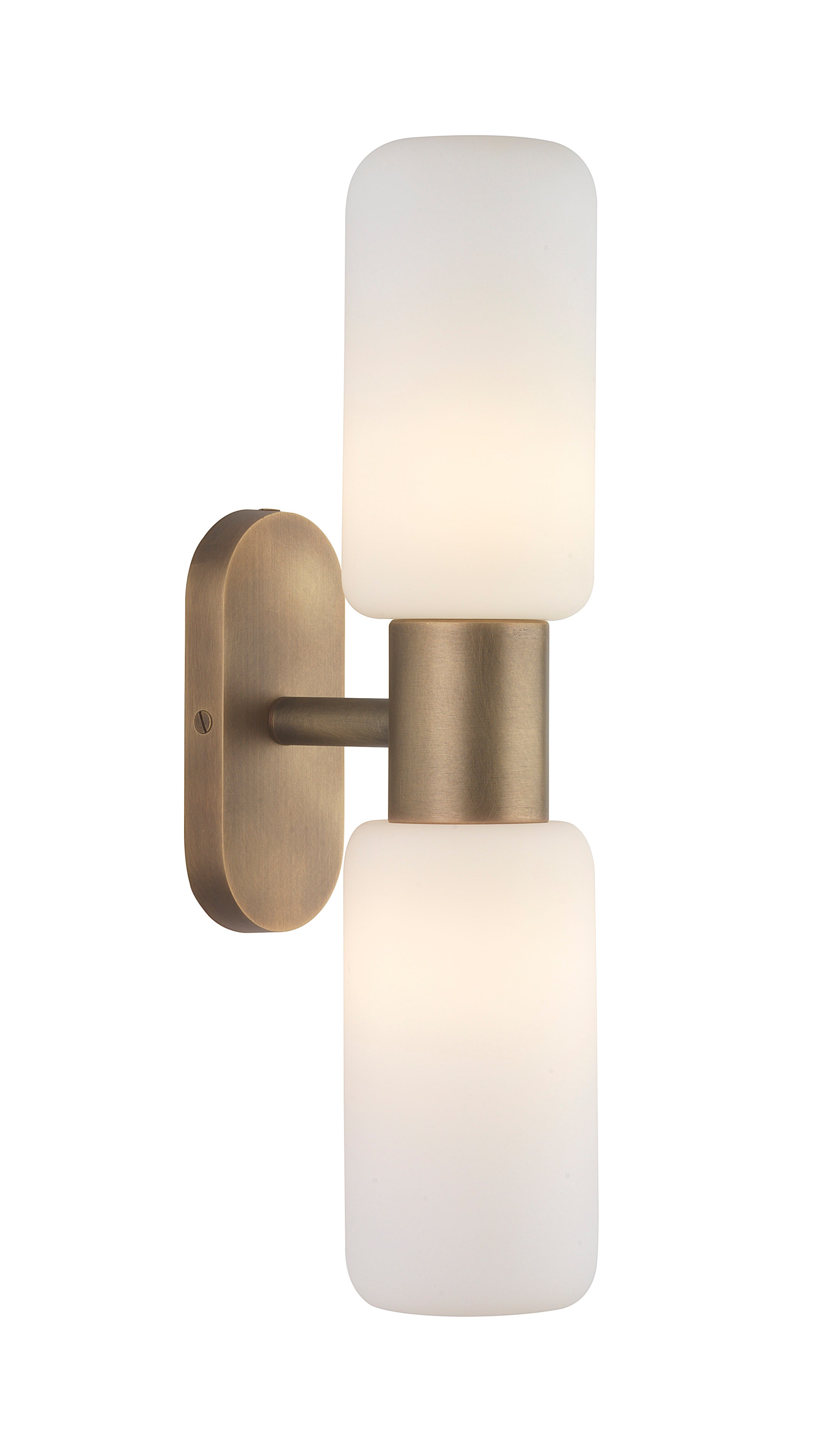 Northern Lights Bartok Twin Wall Light lit at EB London